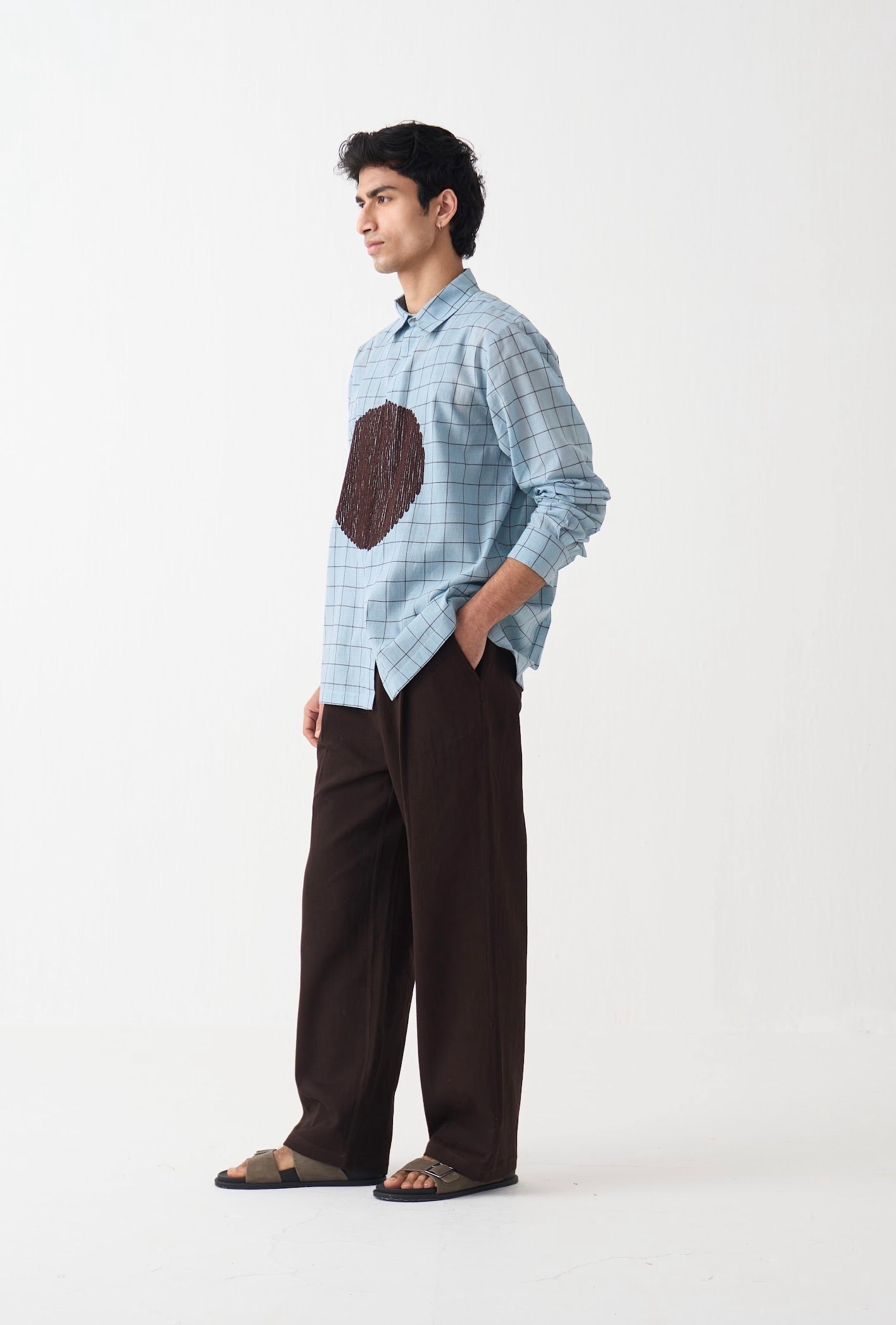Circle Emb. Shirt Co-ord