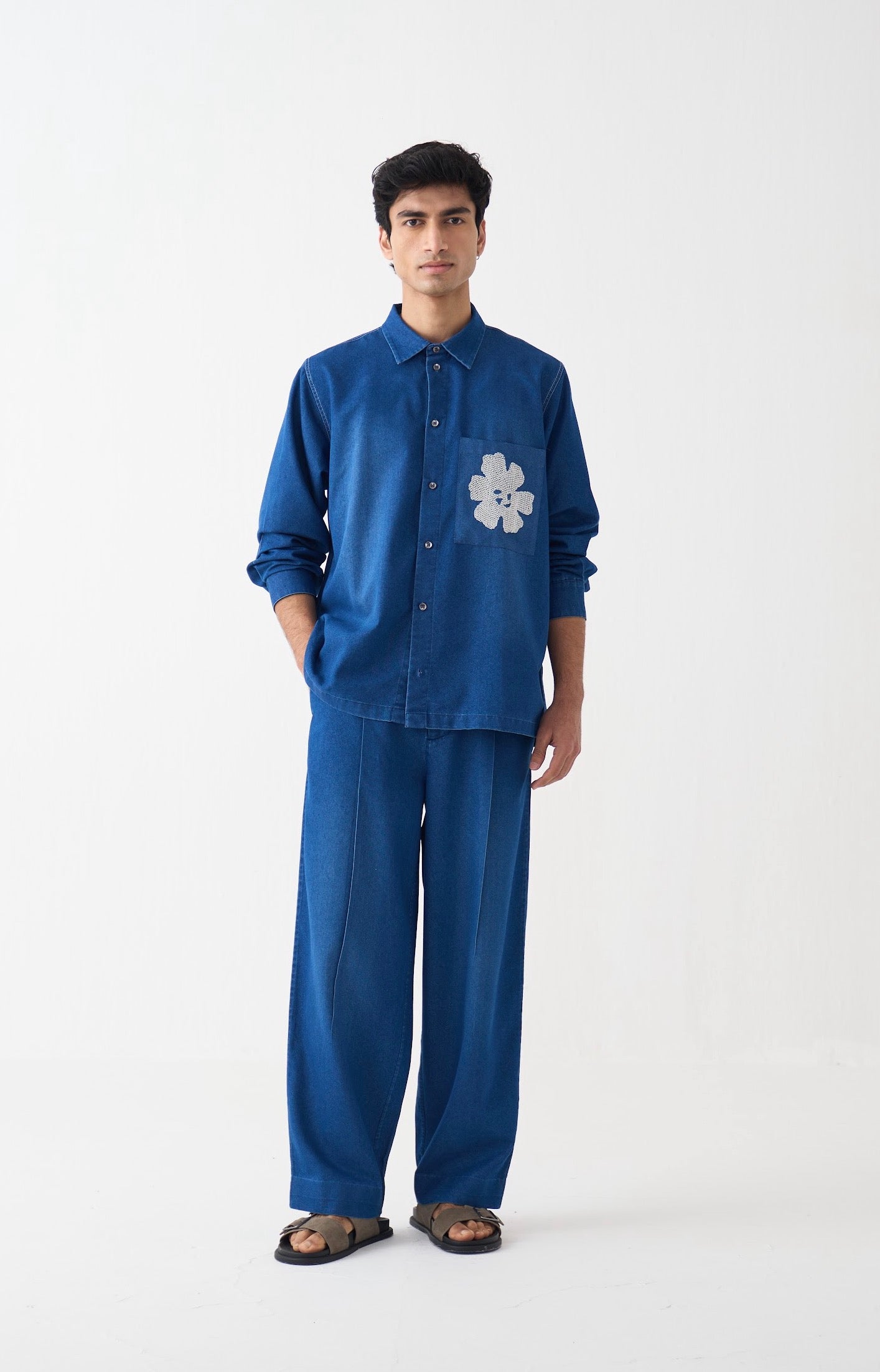 Emb. Patch Pocket Shirt Co-ord