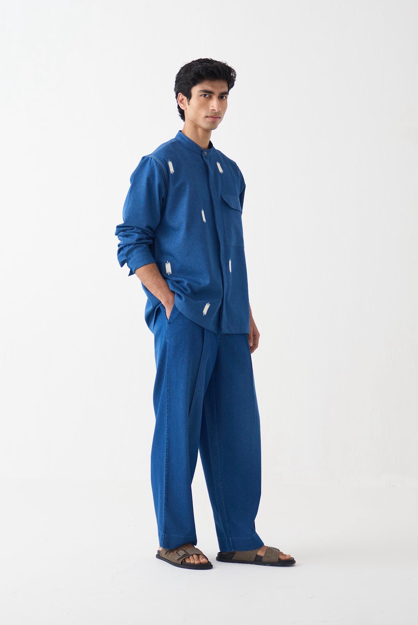 All Over Emb Shirt Co-ord