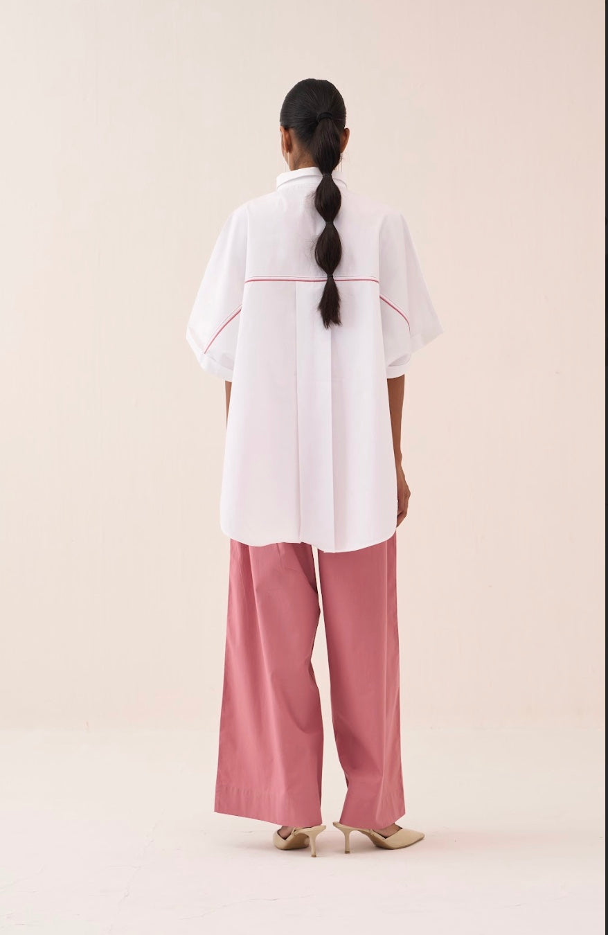 U-hem Circle Emb. Shirt Co-ord (set Of 2)