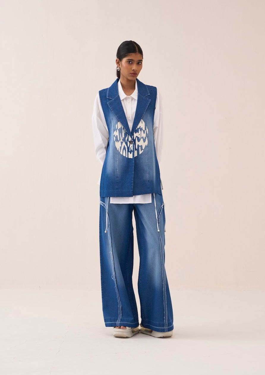 Denim Circle Waistcoat Co-ord (set Of 3)
