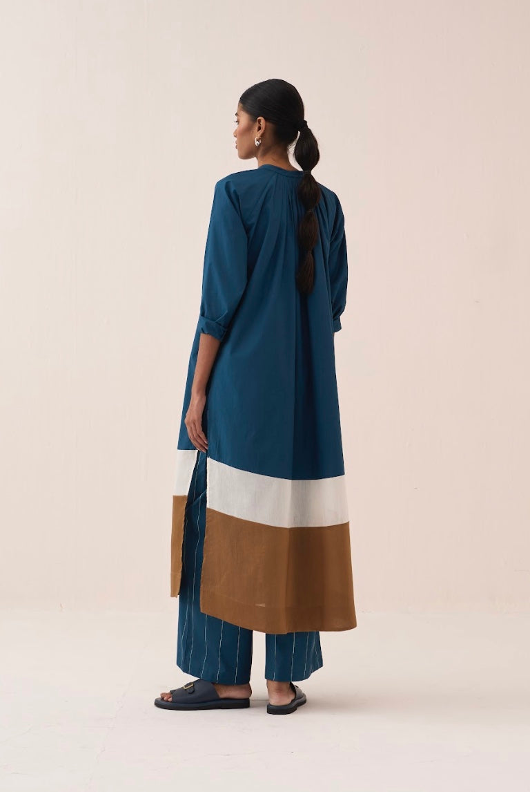 Panel Gather Neck Shirt Co-ord (set Of 2)