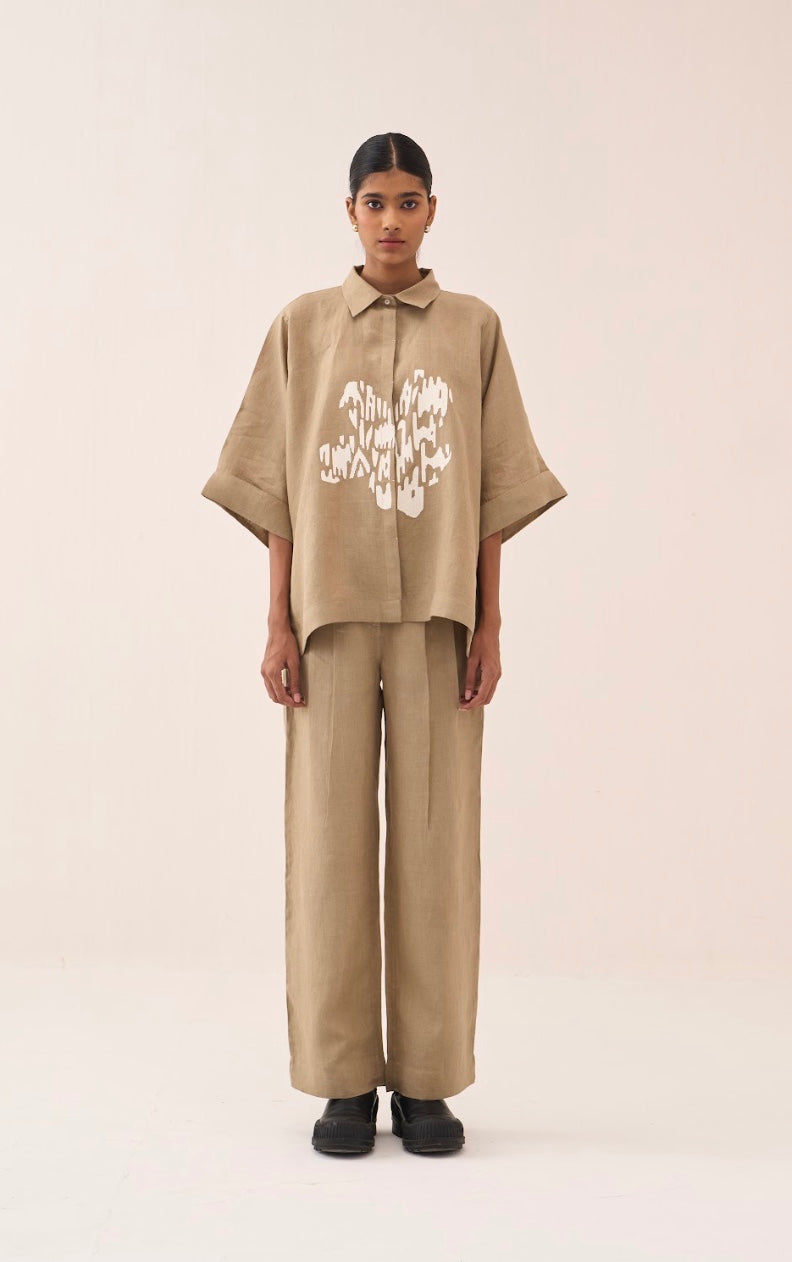 Floral Emb. Boxy Shirt Co-ord (set Of 2)