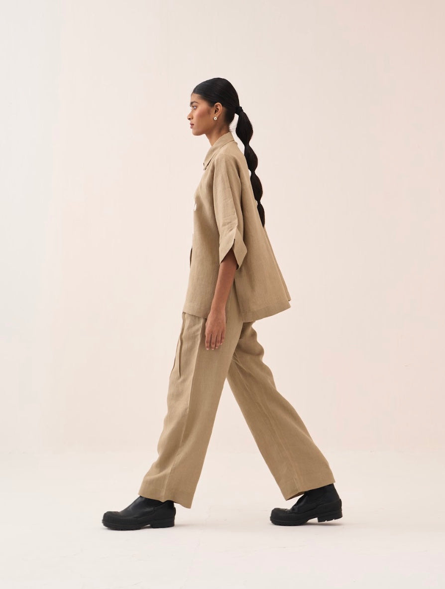 Floral Emb. Boxy Shirt Co-ord (set Of 2)