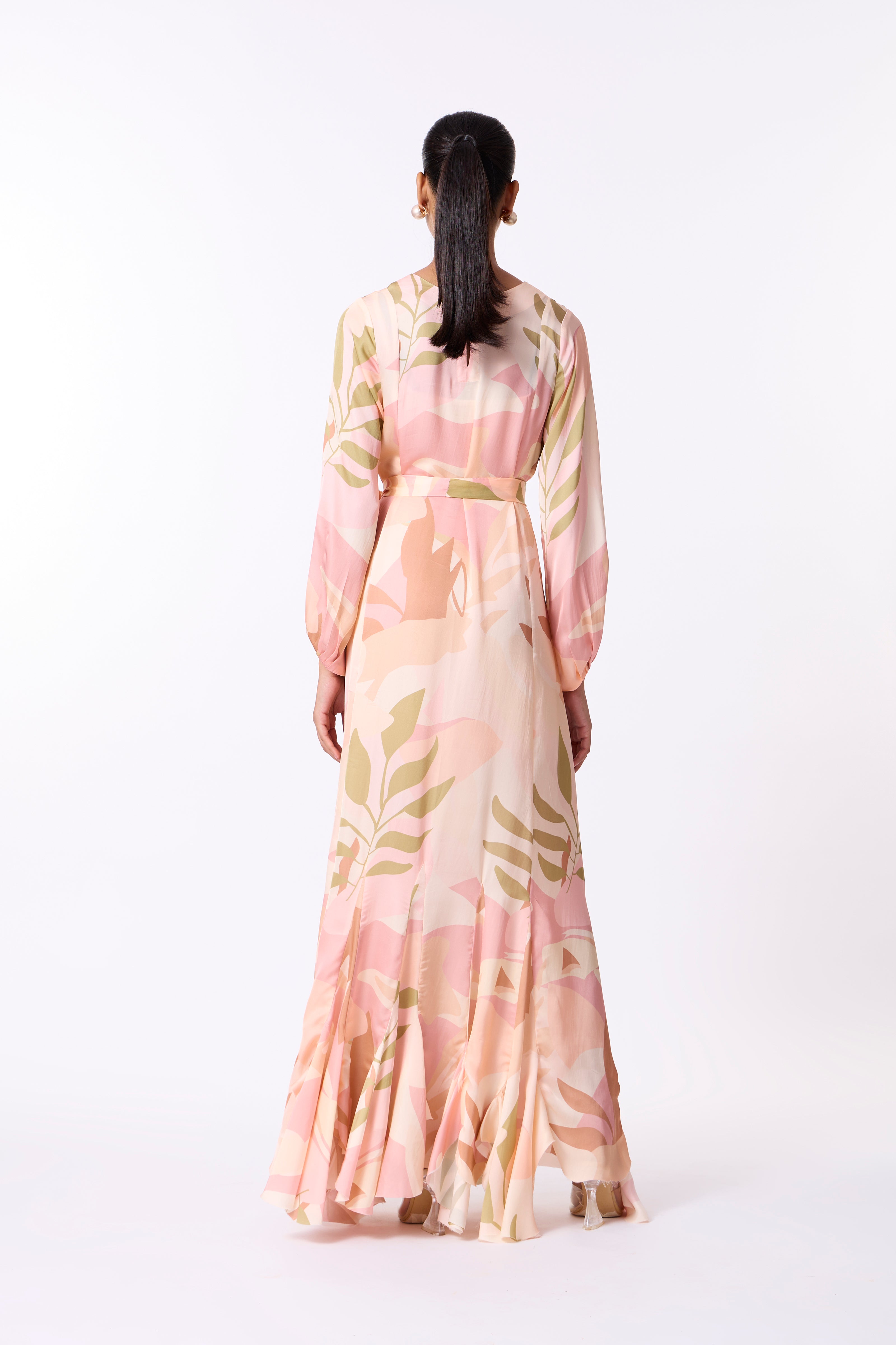 Lillian Dress - Peach, Dull Pink & Taupe
