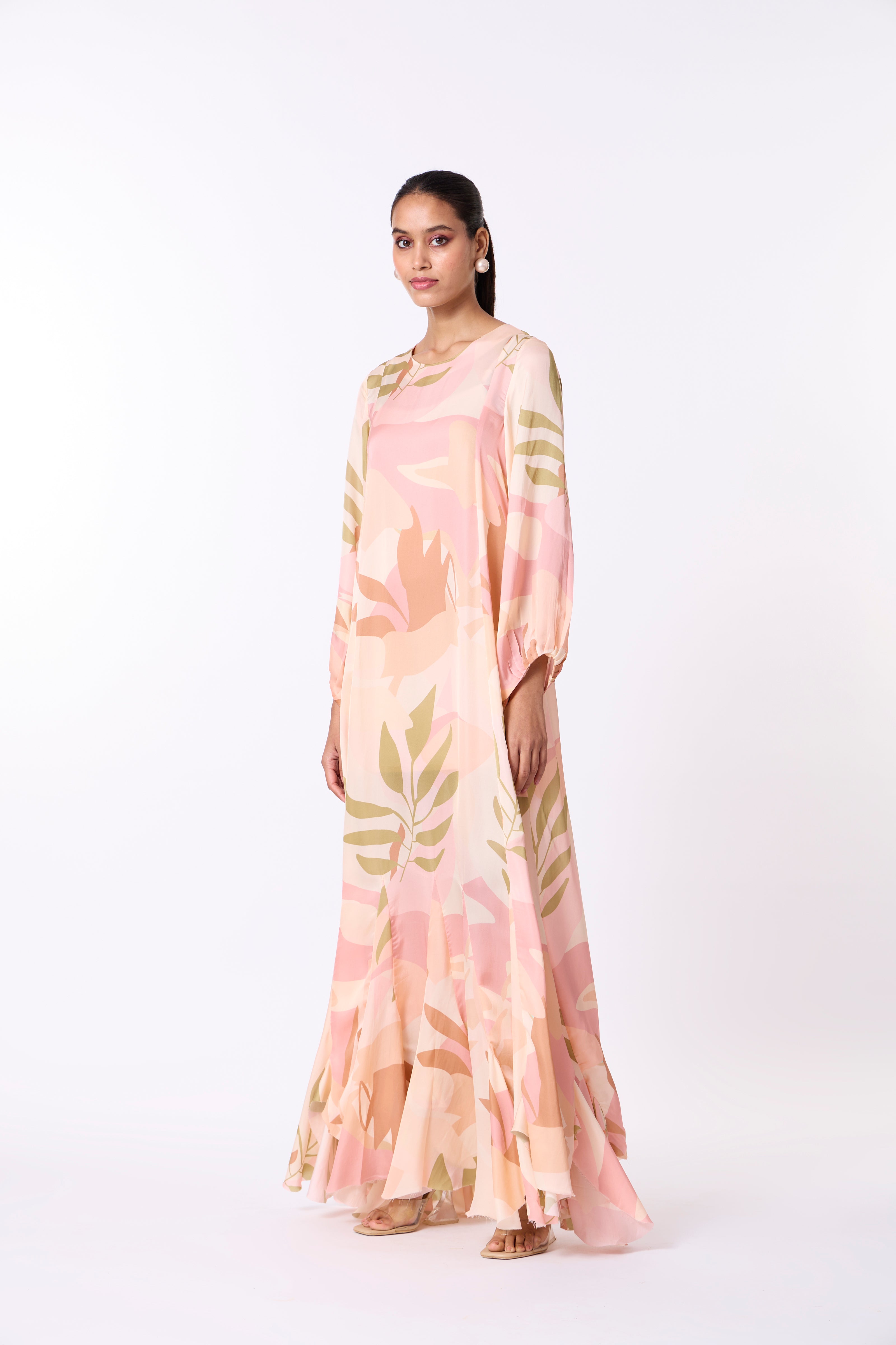 Lillian Dress - Peach, Dull Pink & Taupe