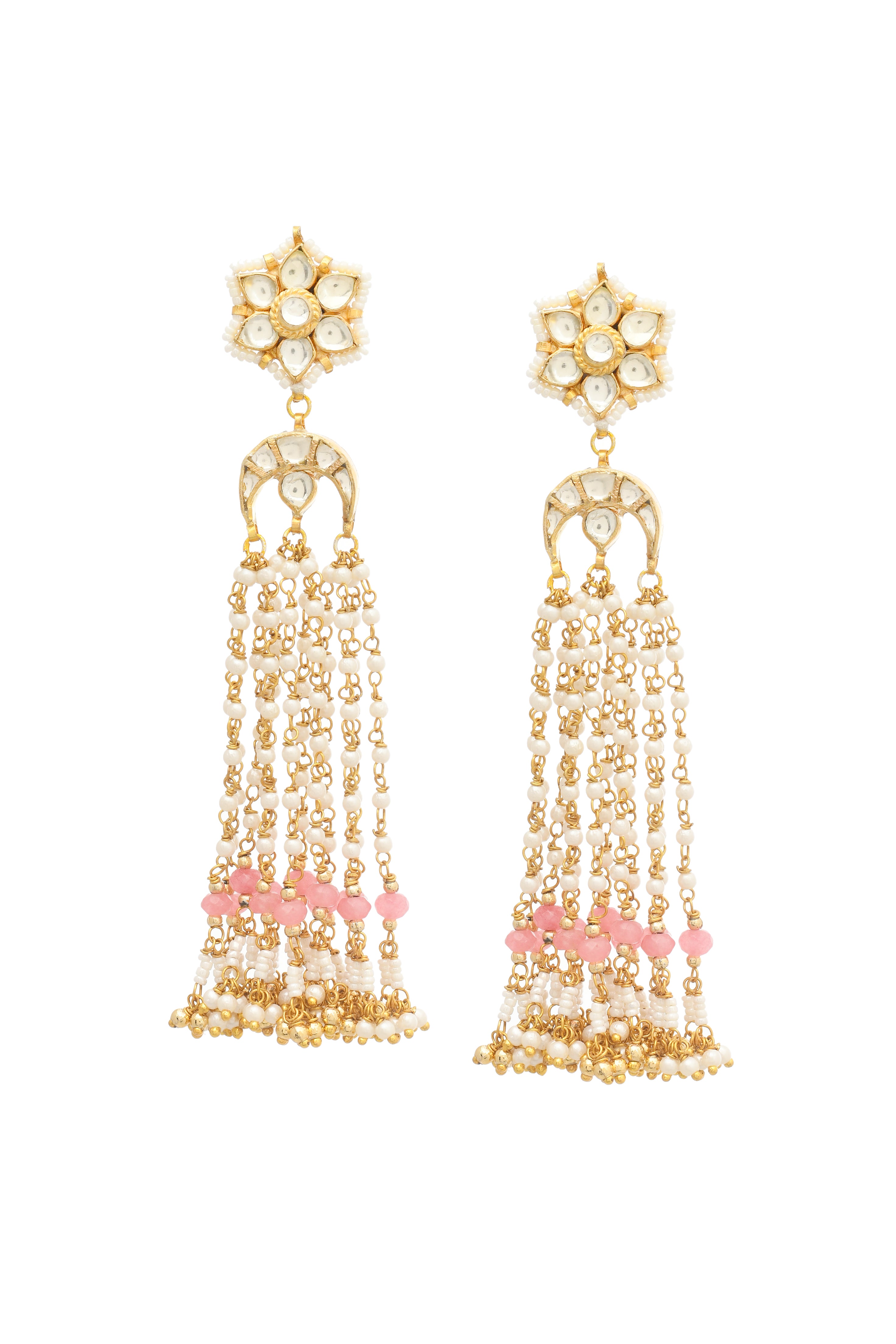 Peach Gold Finish Earrings