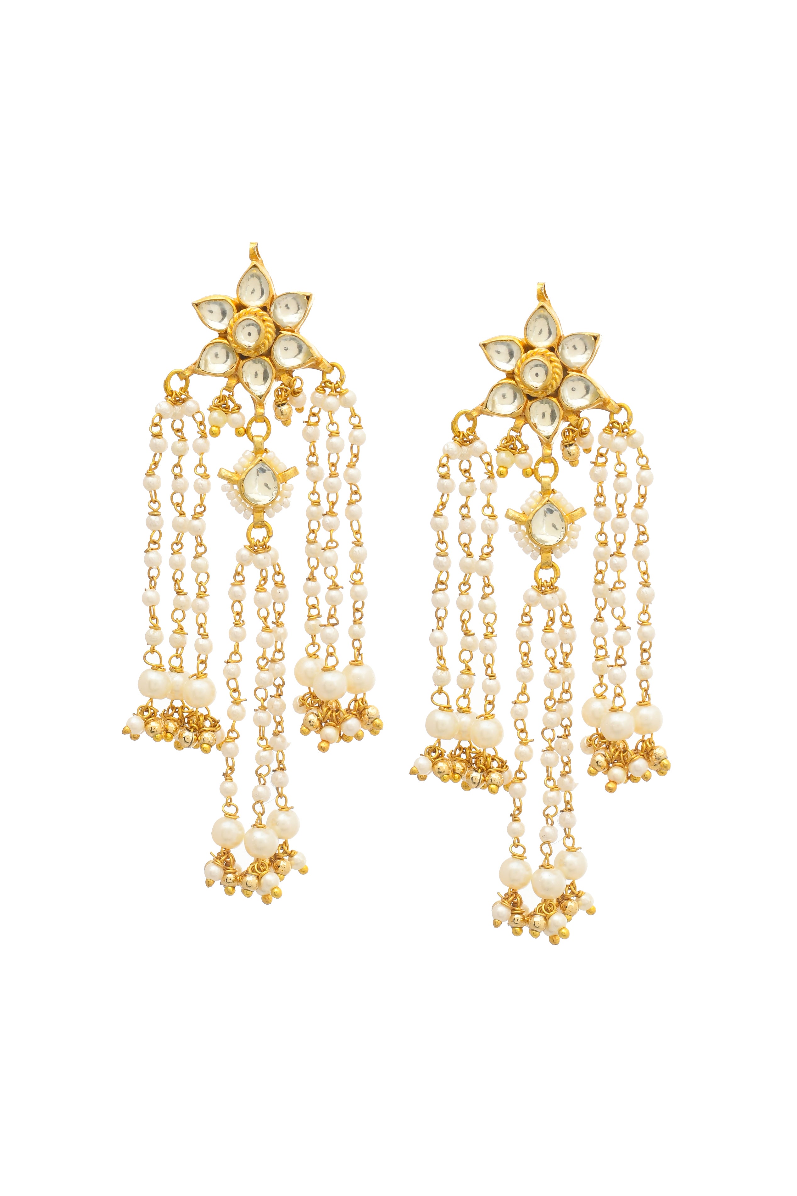 Kundan Jadau Flower Earrings