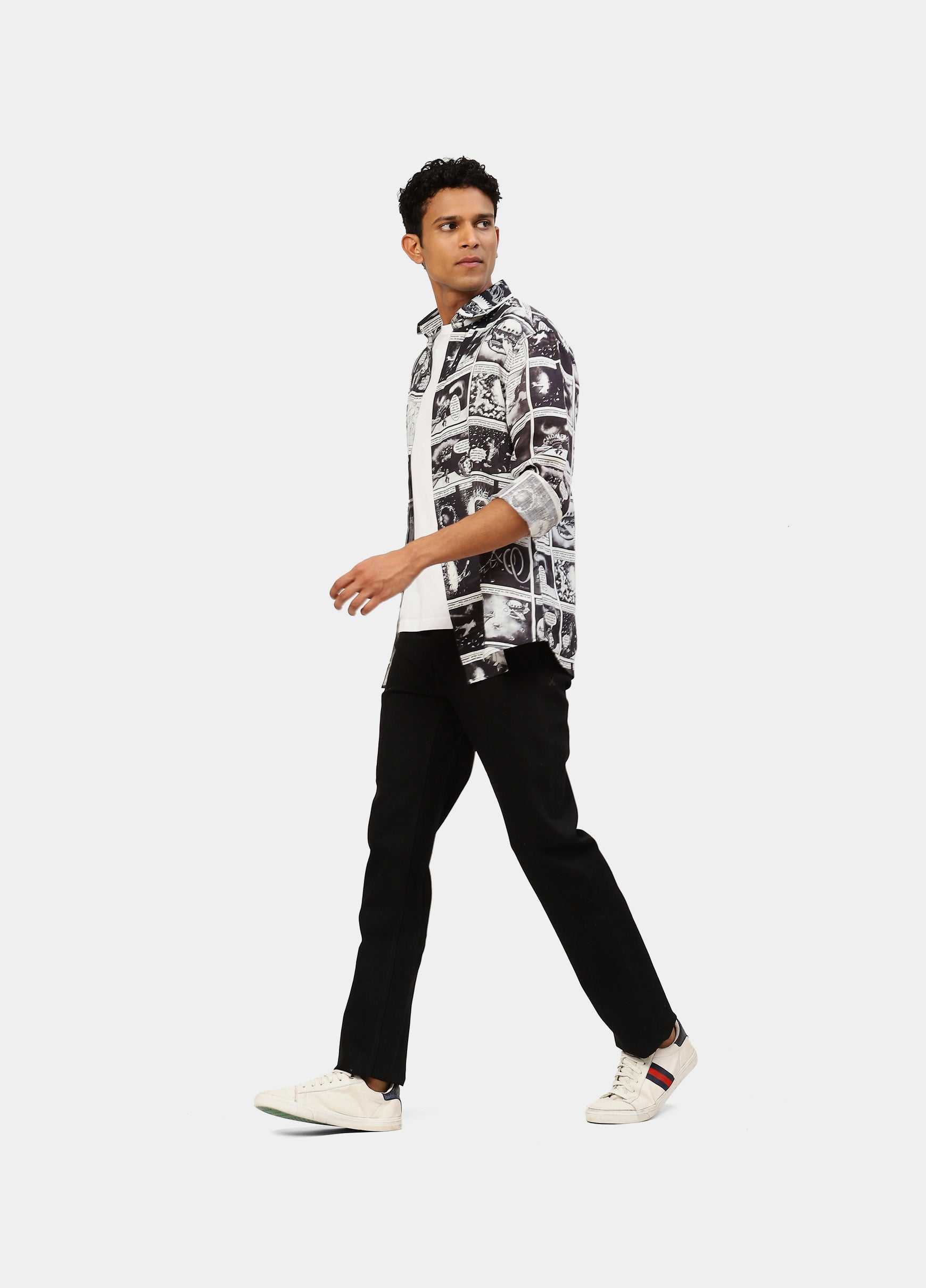 The Black Linen Comic Shirt