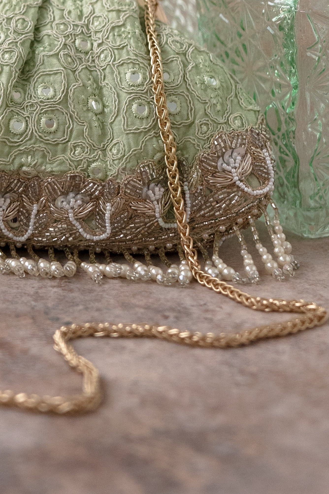Monroe Vintage Purse Pastel Green