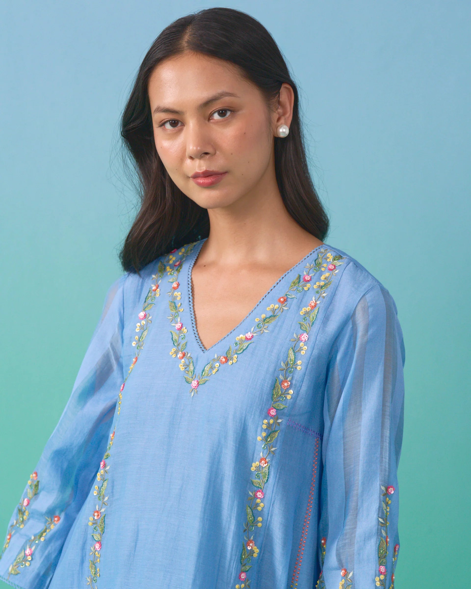 Roza Kurta Set - Blue