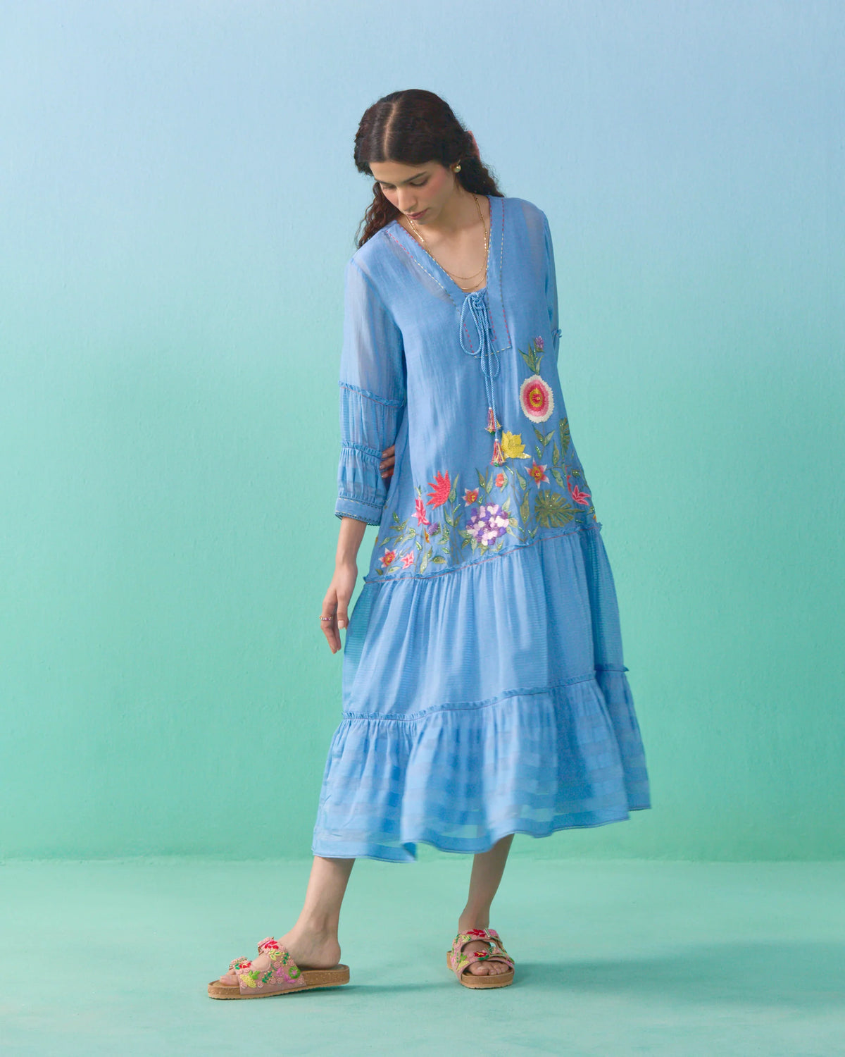 Lailah Flared Dress - Blue
