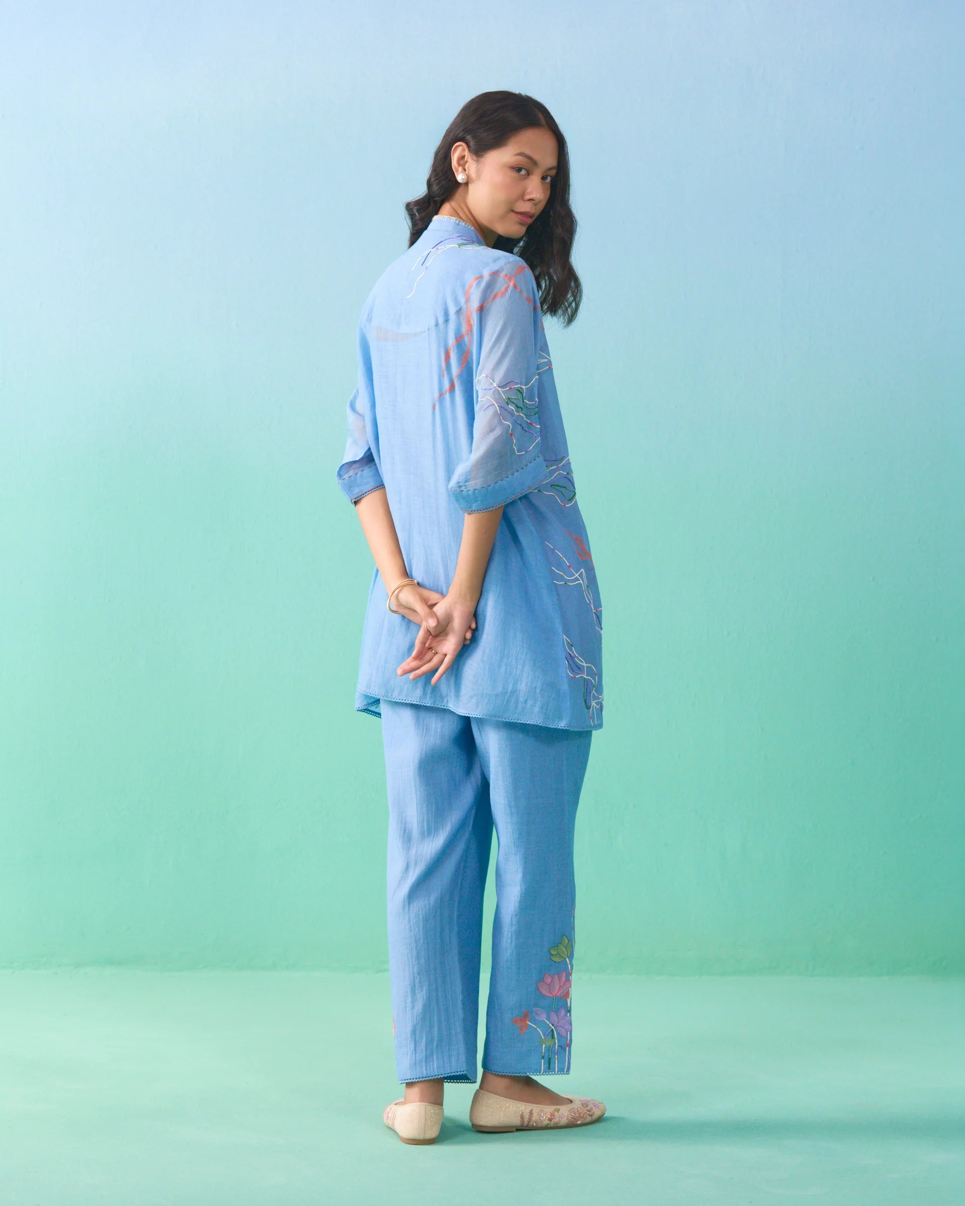 Nasrin Anti Fit Dress - Blue