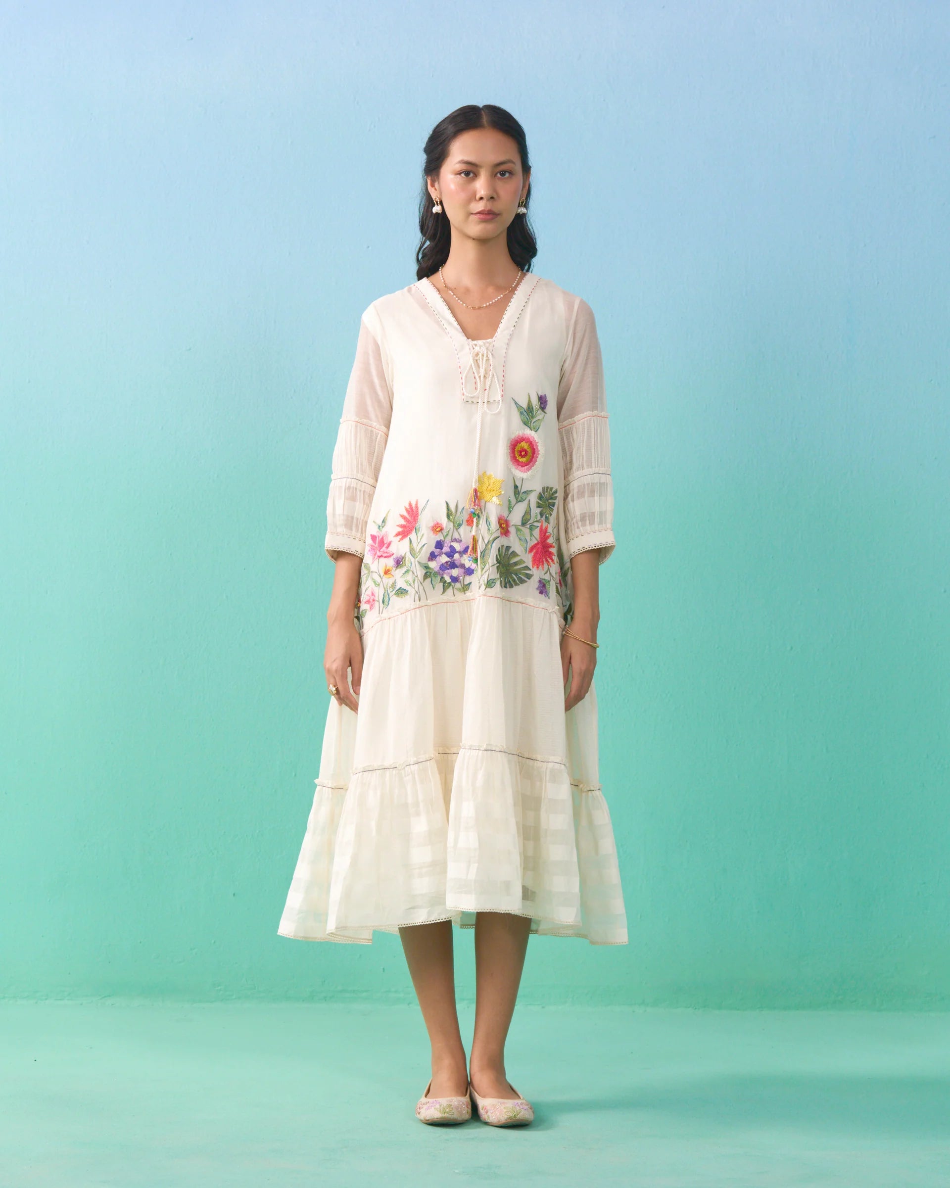 Lailah Flared Dress - Ivory