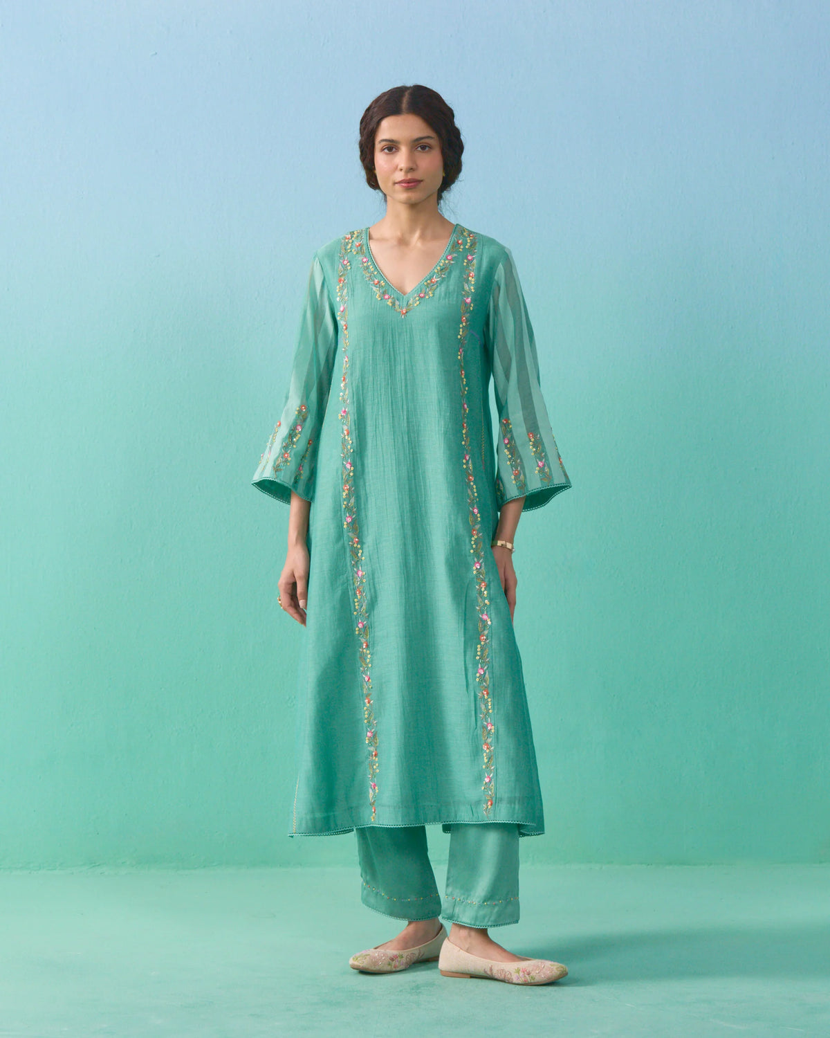 Roza Kurta Set - Green