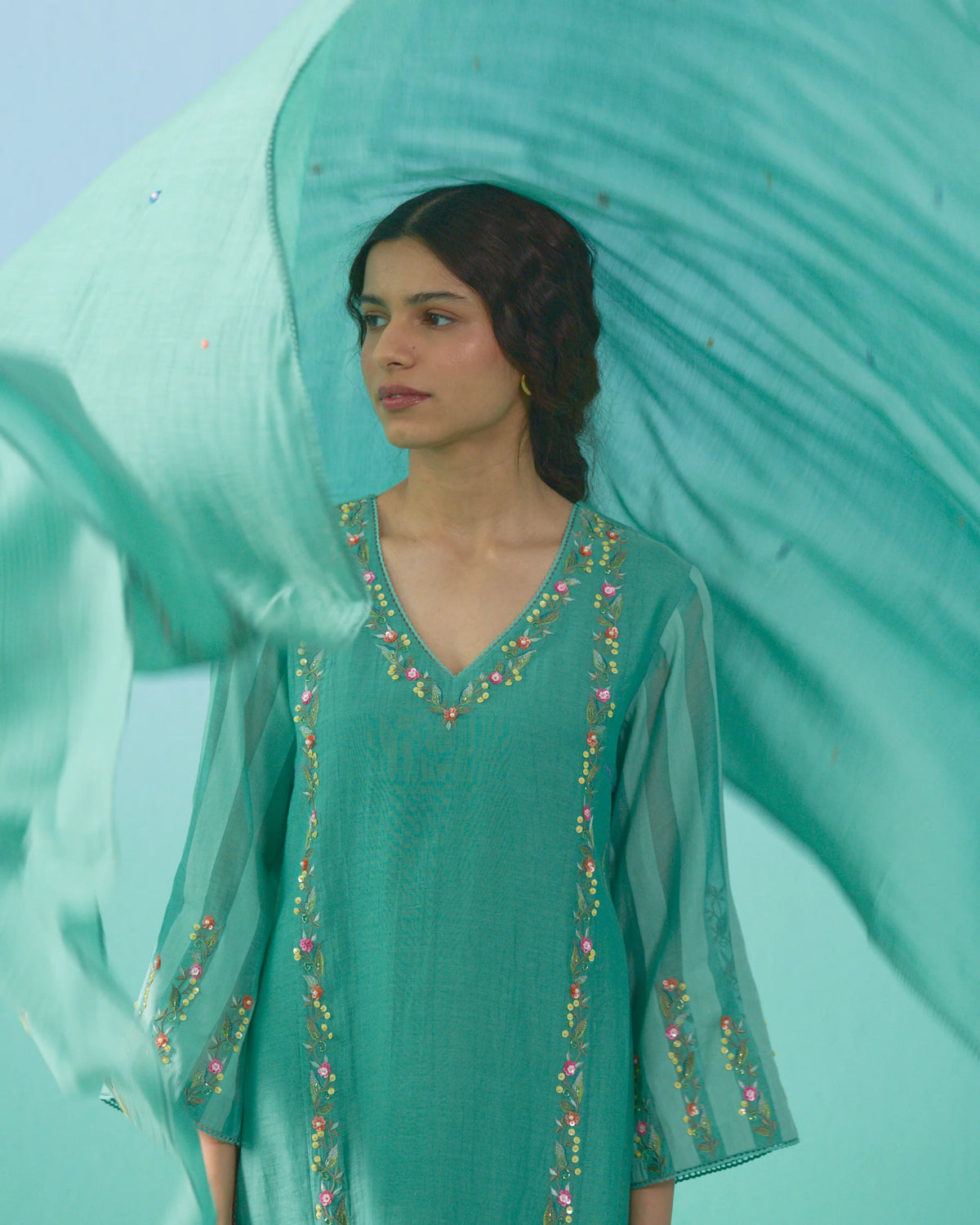 Roza Kurta Set - Green