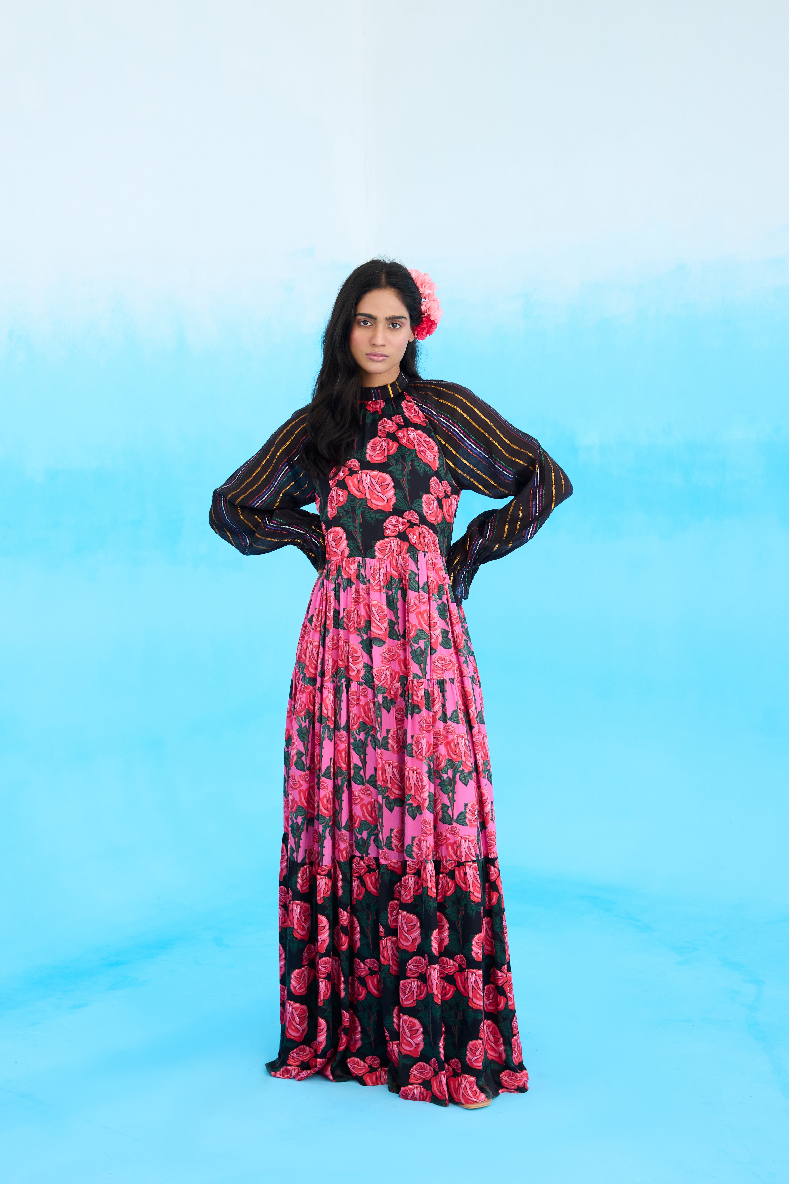 Pink Rose Tier Maxi dDess