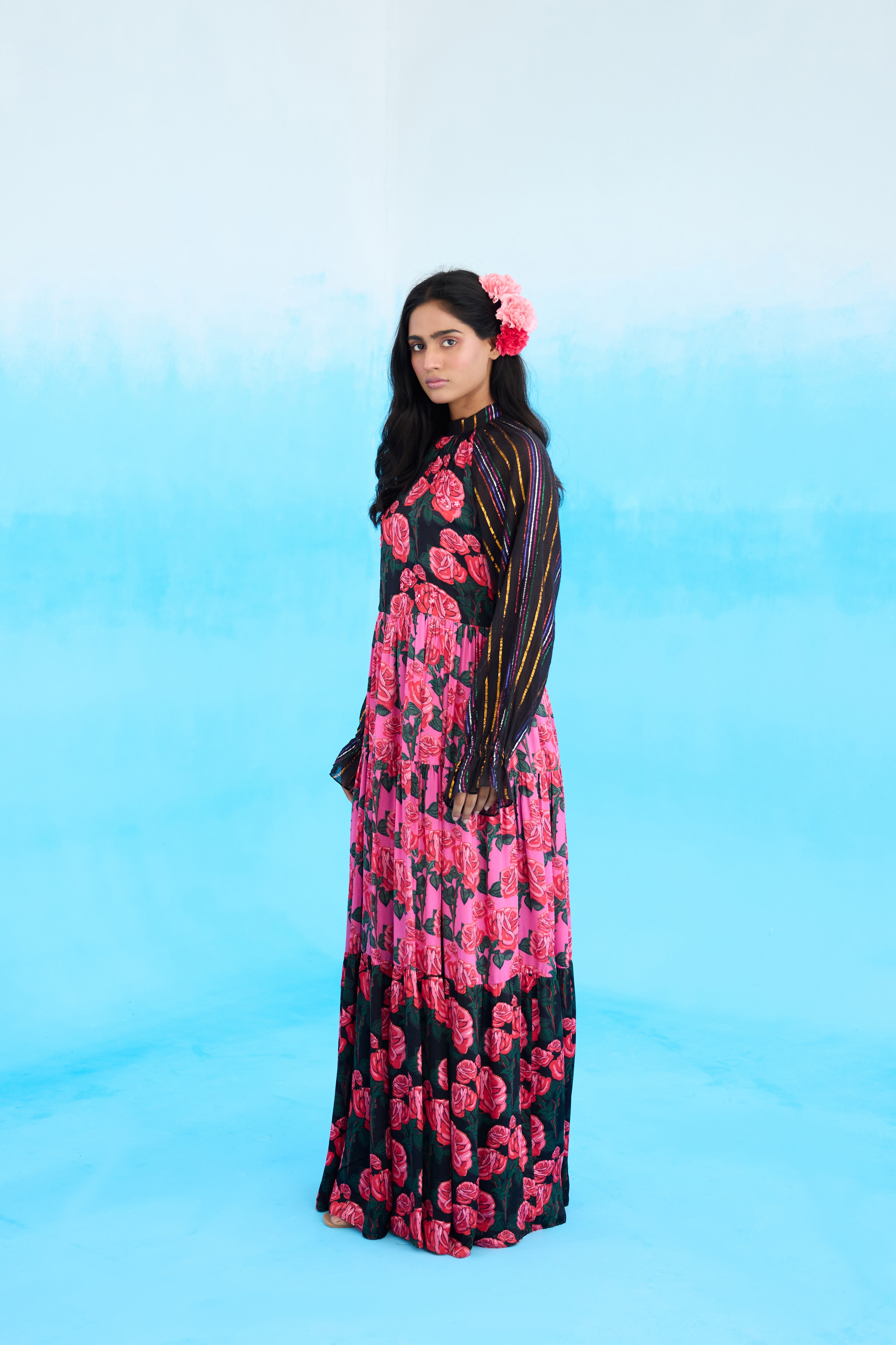 Pink Rose Tier Maxi dDess