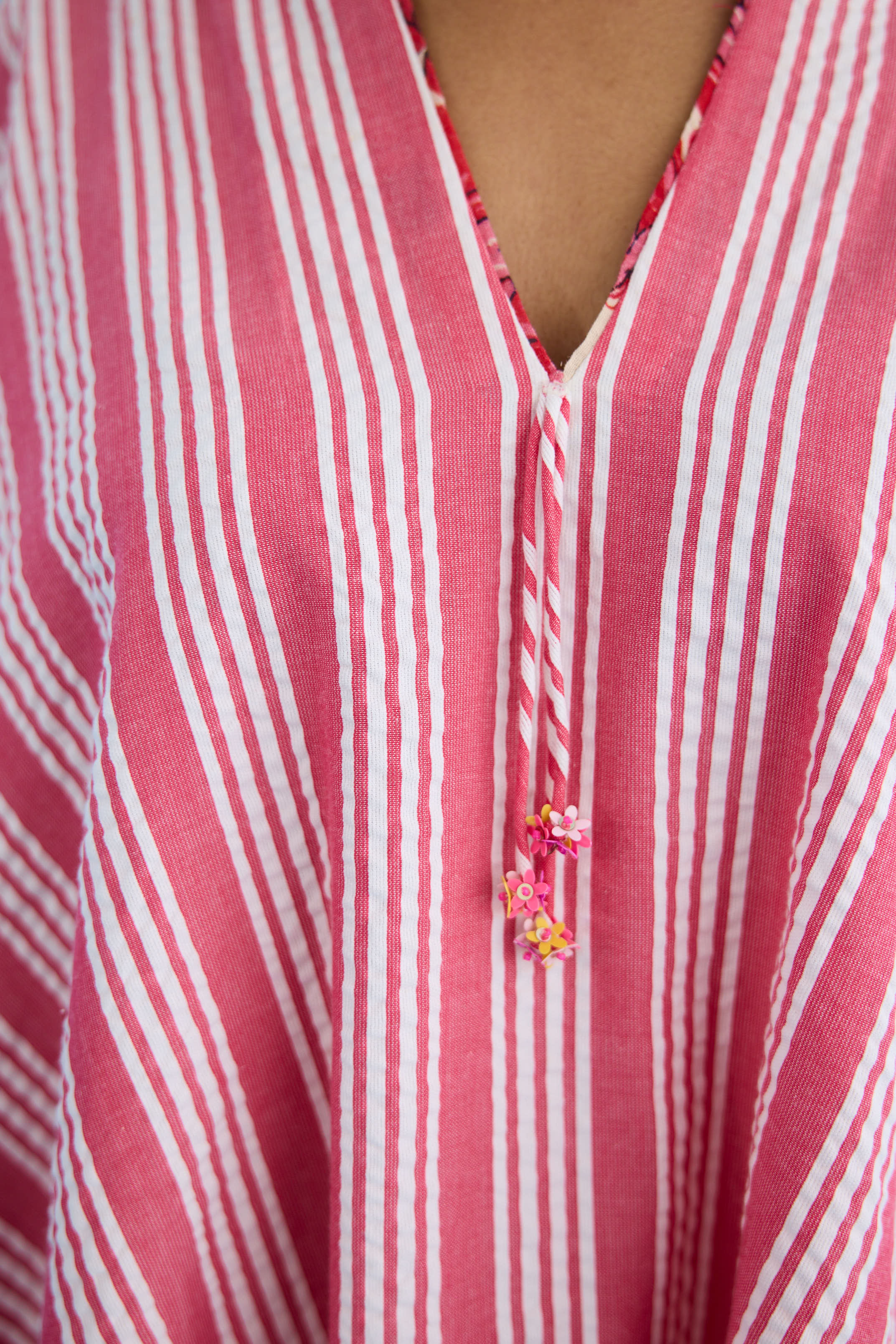 Pink Stripes Hi-Low Kaftan