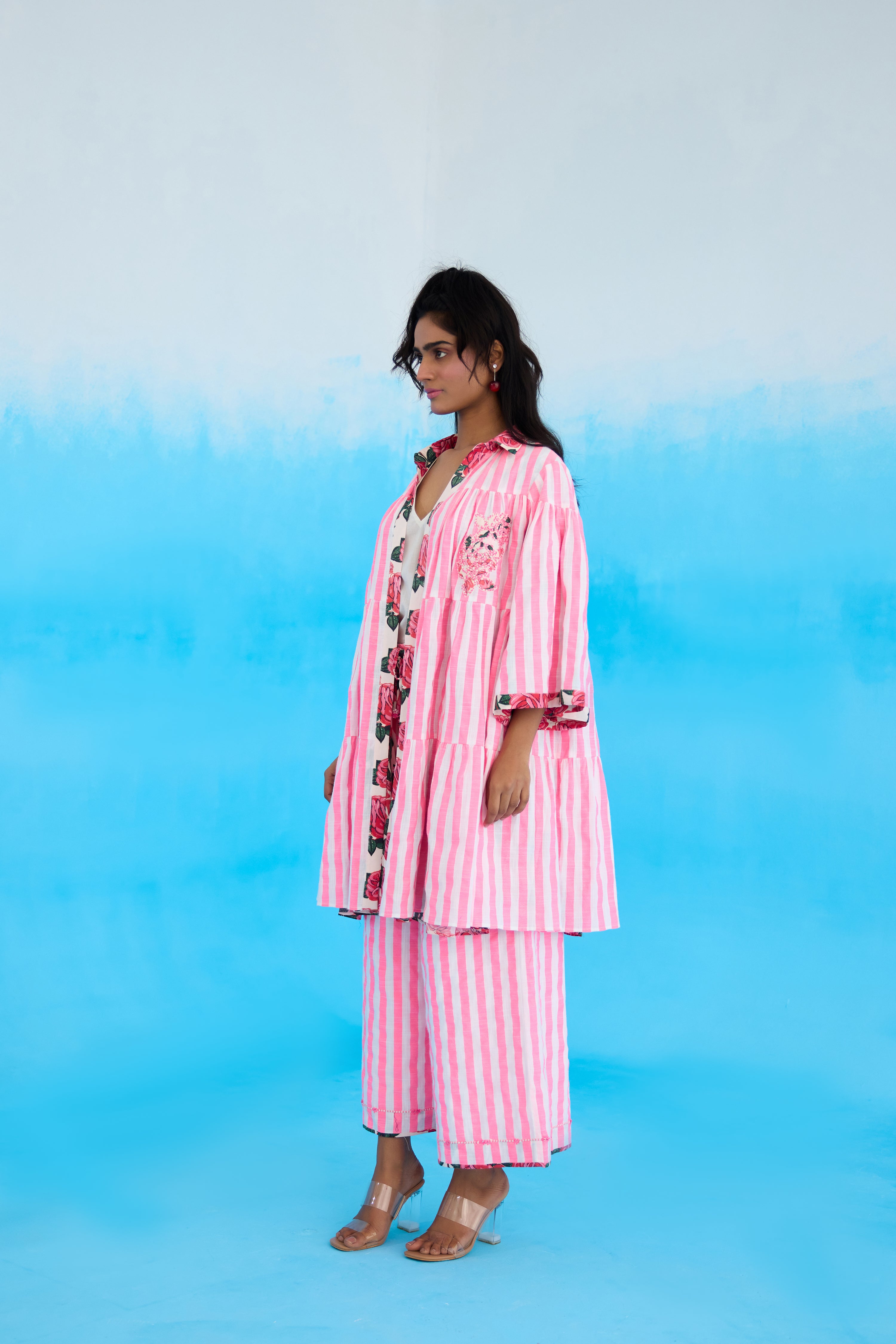 Pink Candy Stripes Reversible Jacket