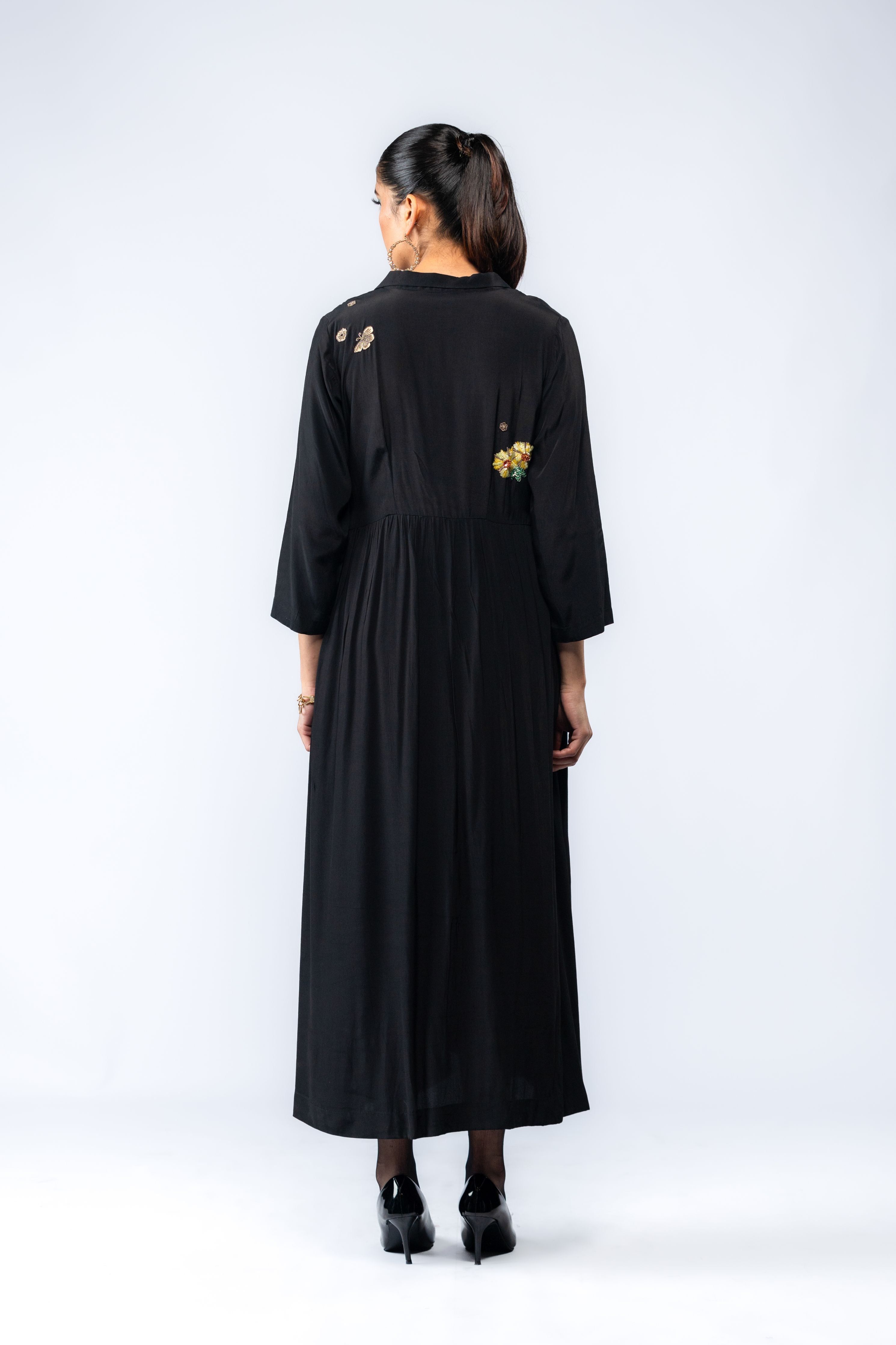Dress Embellished With Flora Embroidery
