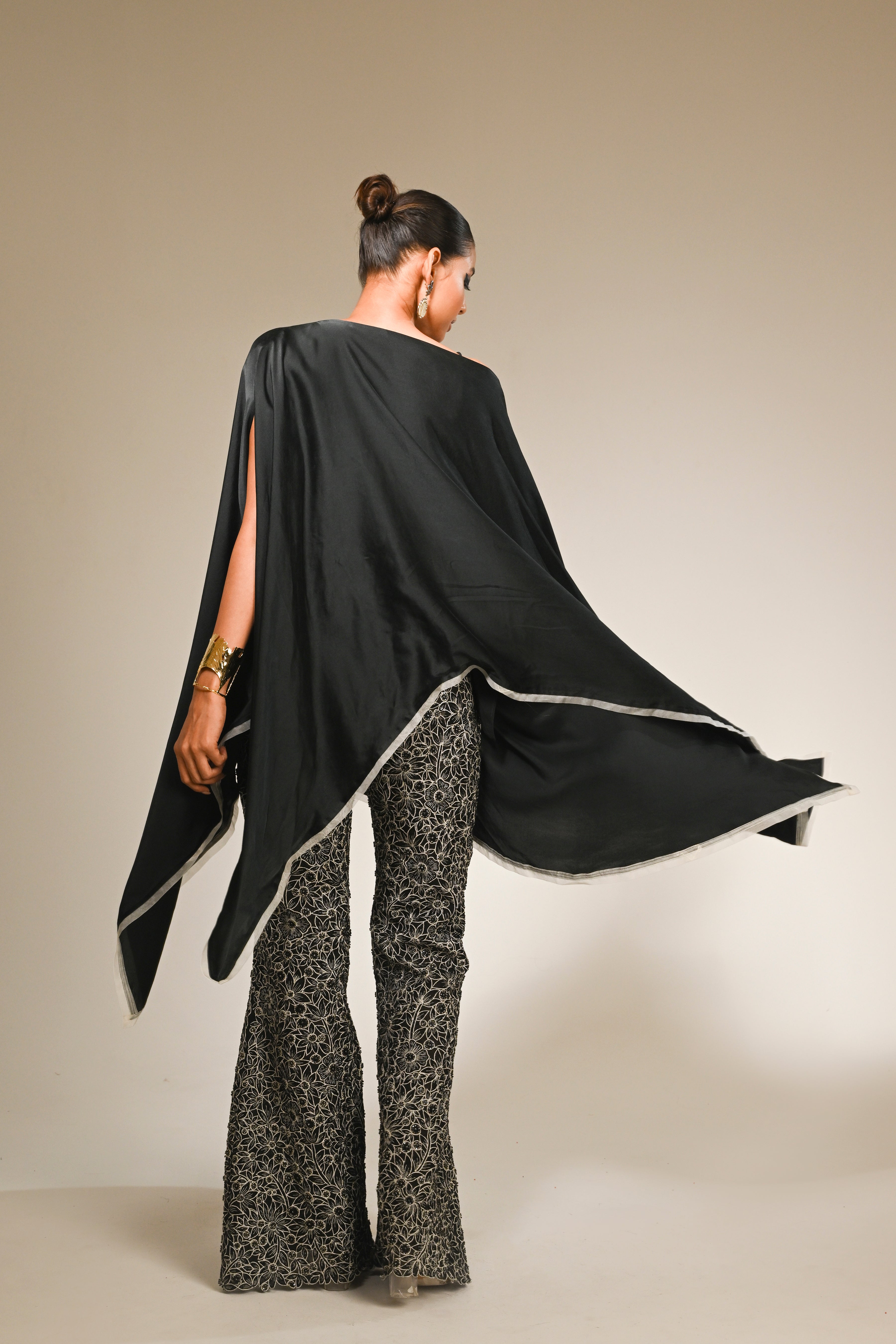 Satin Asymmetric Kaftan Set
