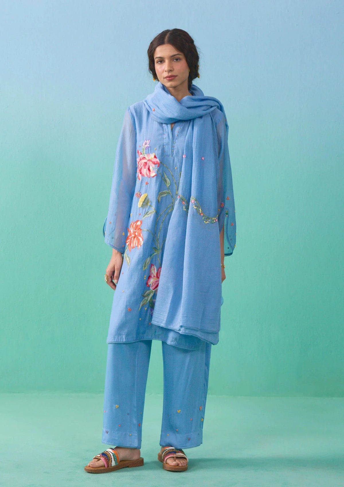 Bageecha Kurta Set - Blue