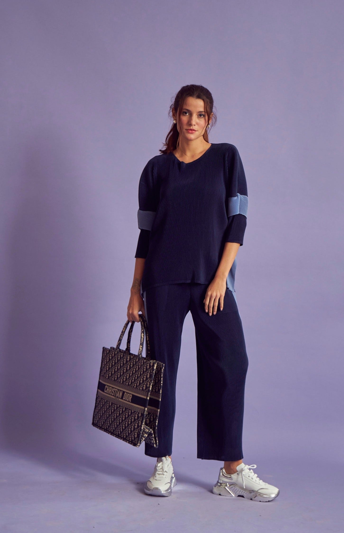 Alaya Kaftan Sleeve Co-ord Set - Blue