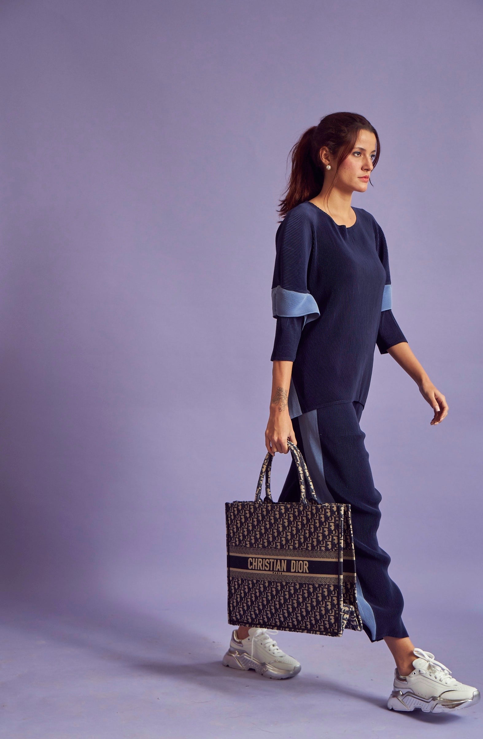 Alaya Kaftan Sleeve Co-ord Set - Blue