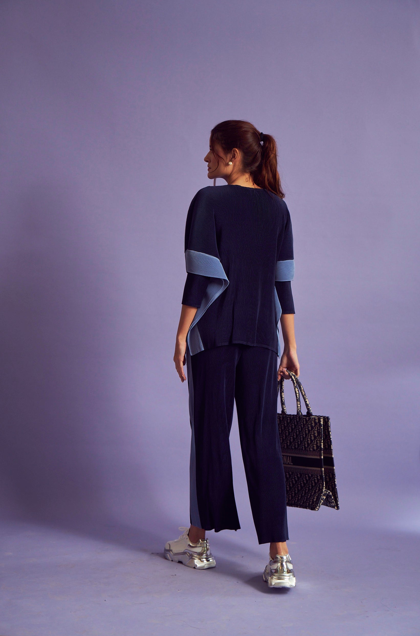 Alaya Kaftan Sleeve Co-ord Set - Blue