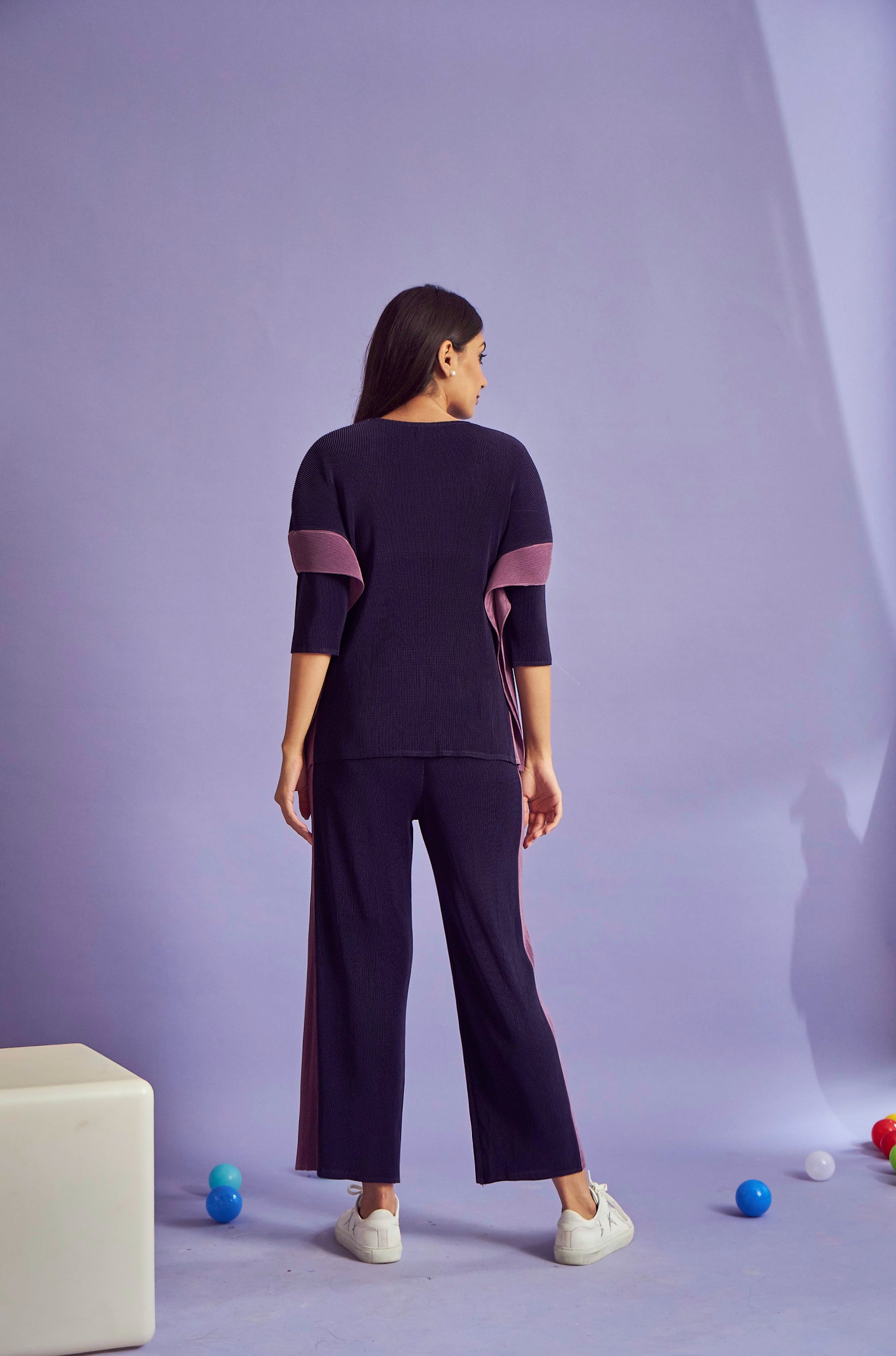 Alaya Kaftan Sleeve Co-ord Set - Purple