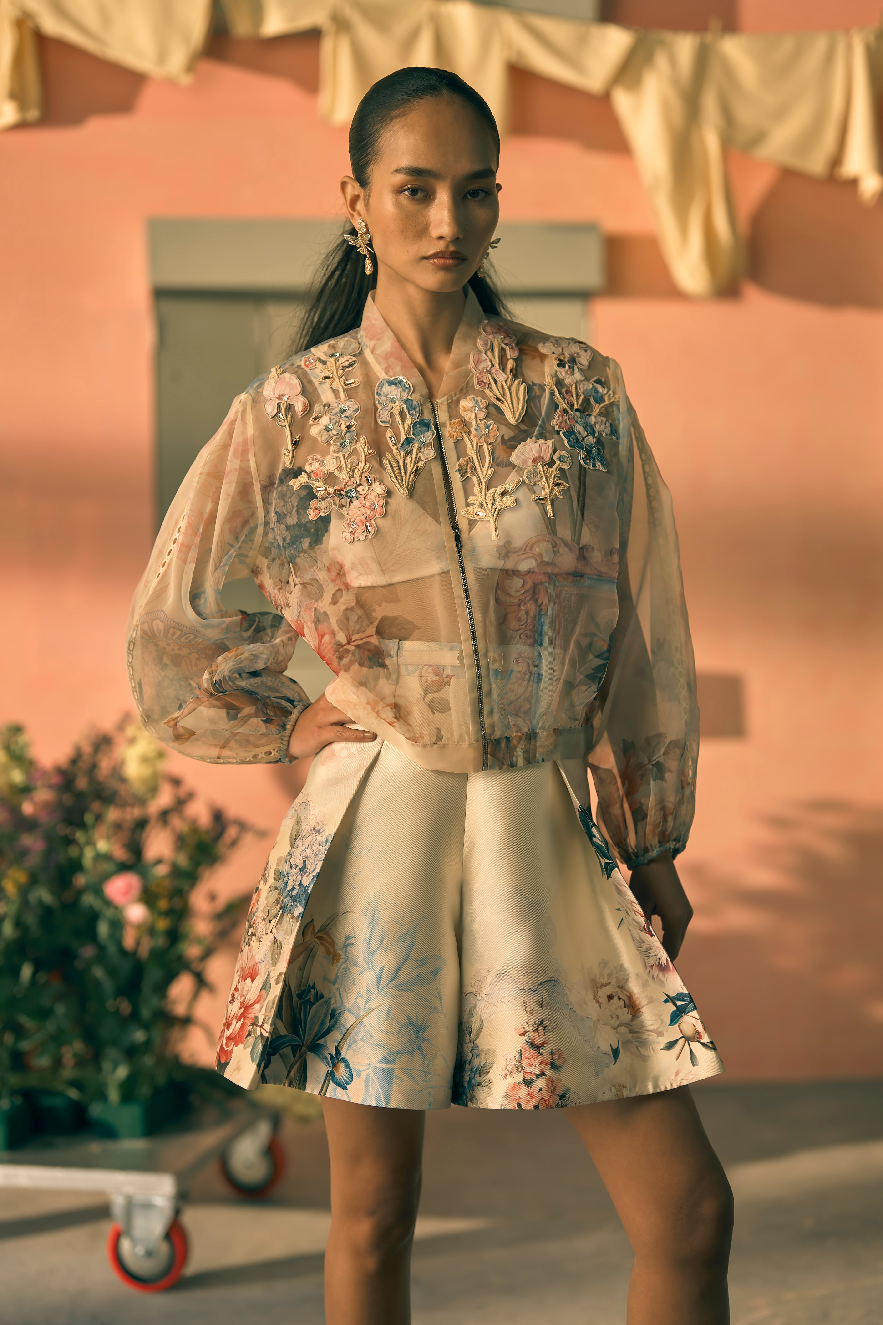 Porto Honeyed Haze Zip-up Jacket And Skorts