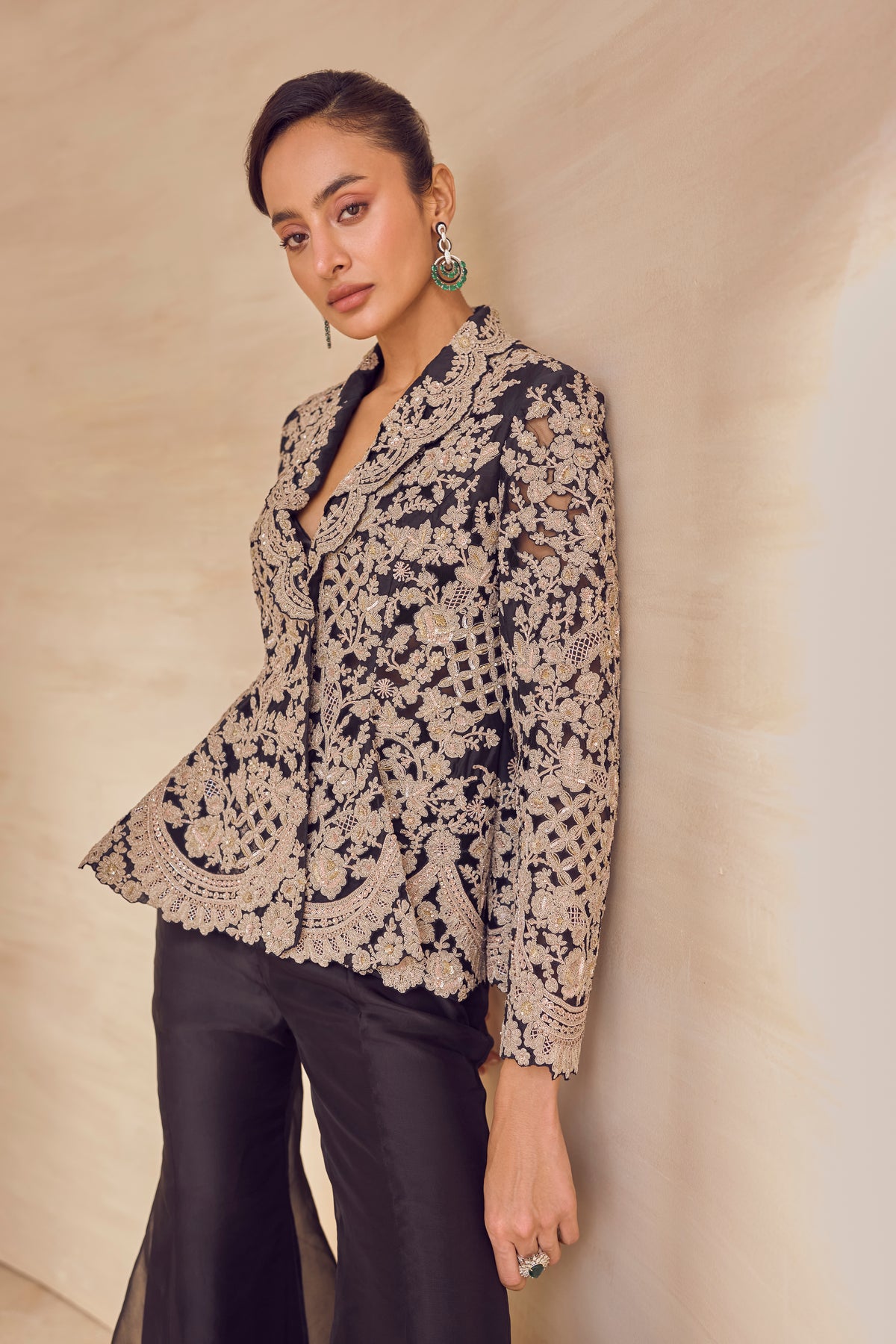 Calista Gold Embroidered Jacket