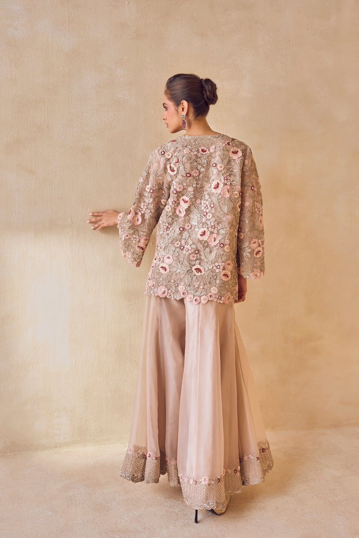 Powder Trellis Sharara Set