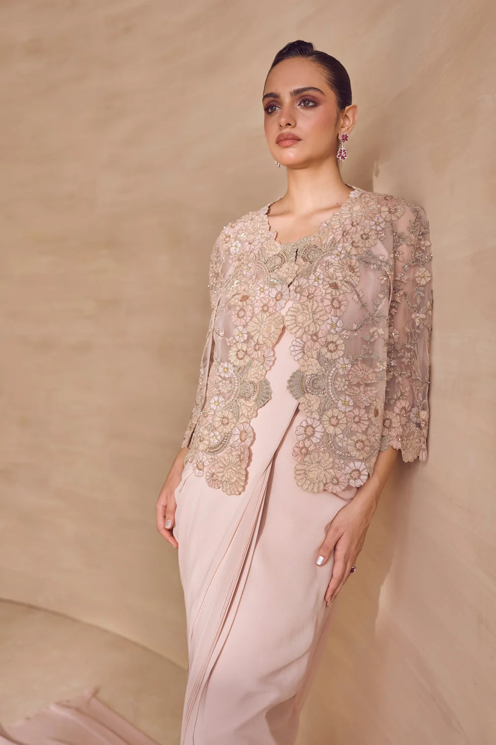 Alabast Cape Saree Set