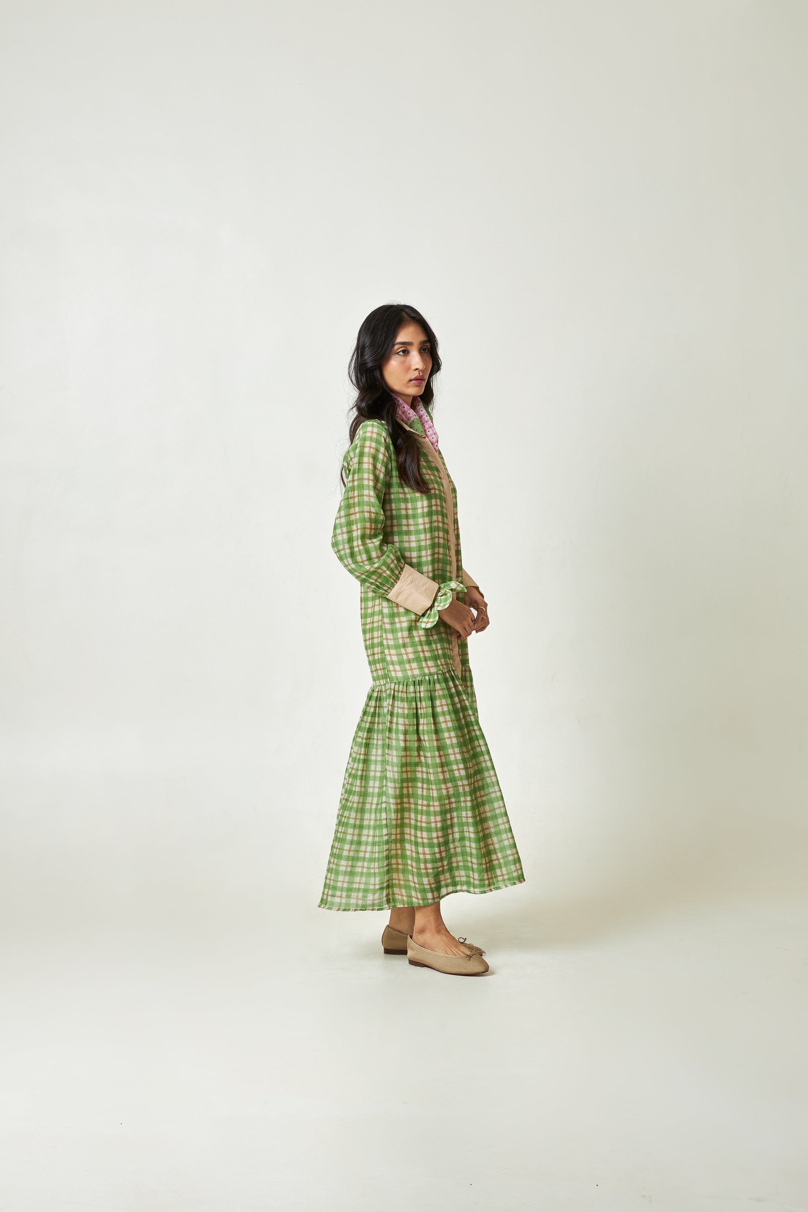 Summer Leaf Block Printed Dress