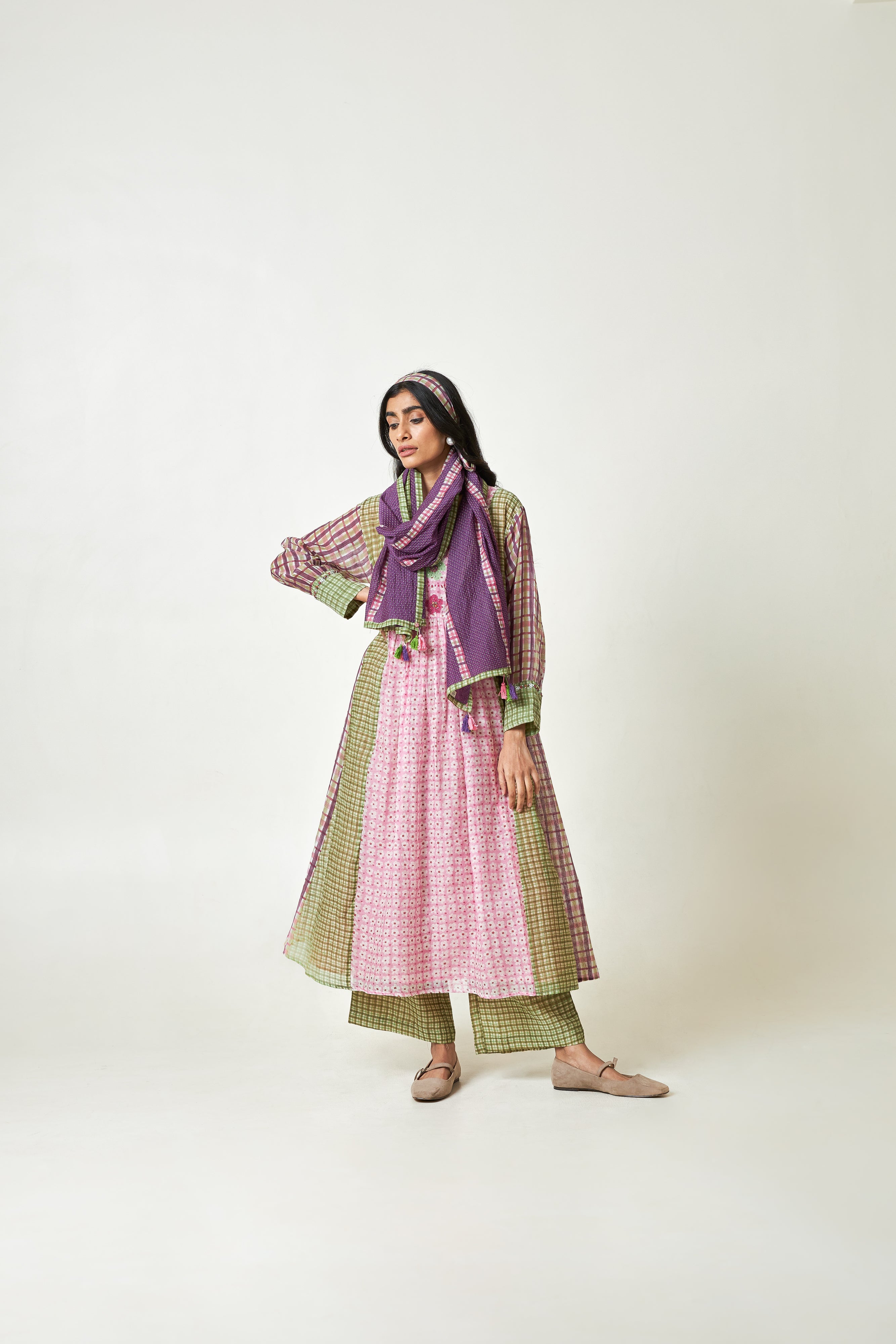 Coral Haze Block Printed Kurta Set- Set Of 3