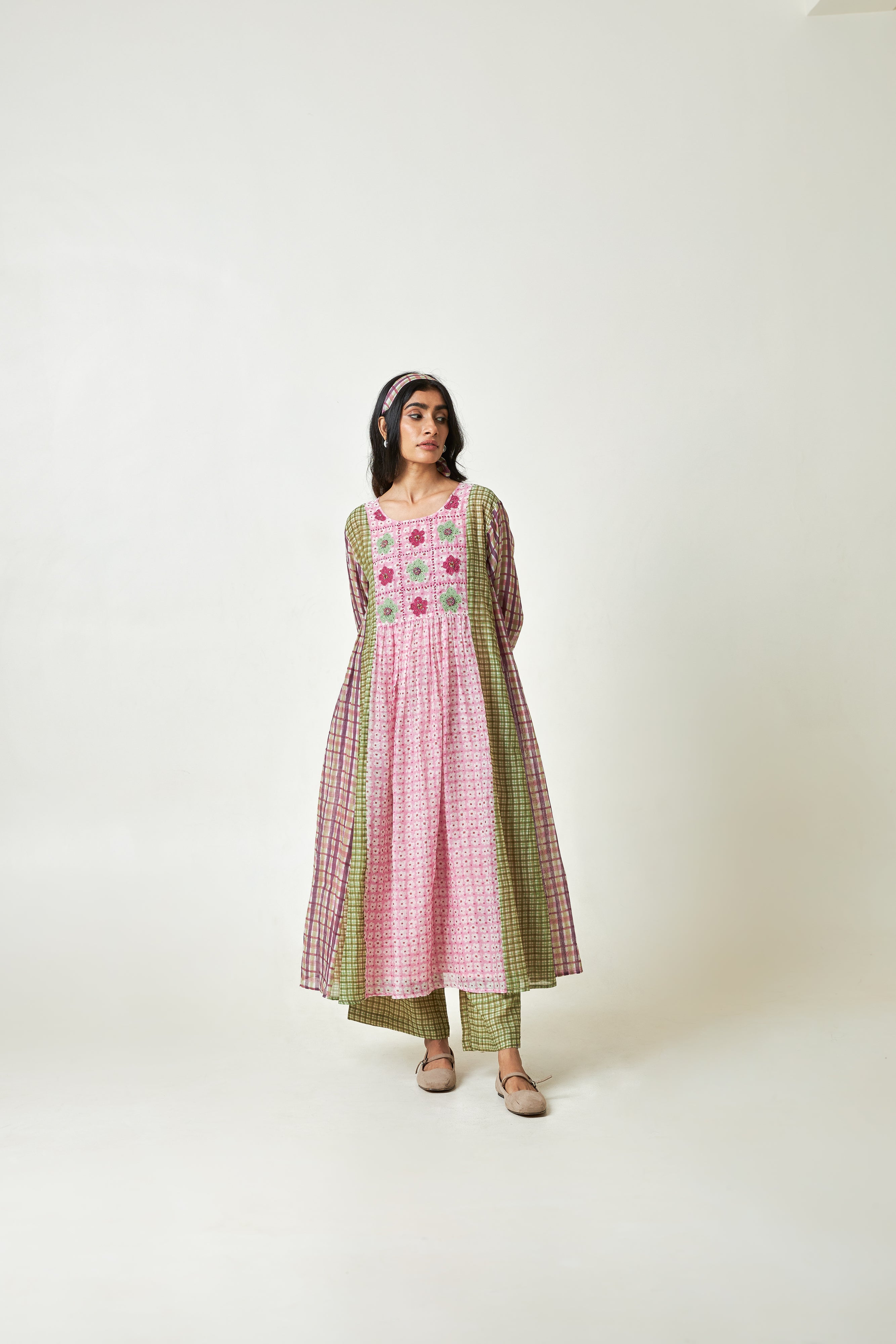 Coral Haze Block Printed Kurta Set- Set Of 3
