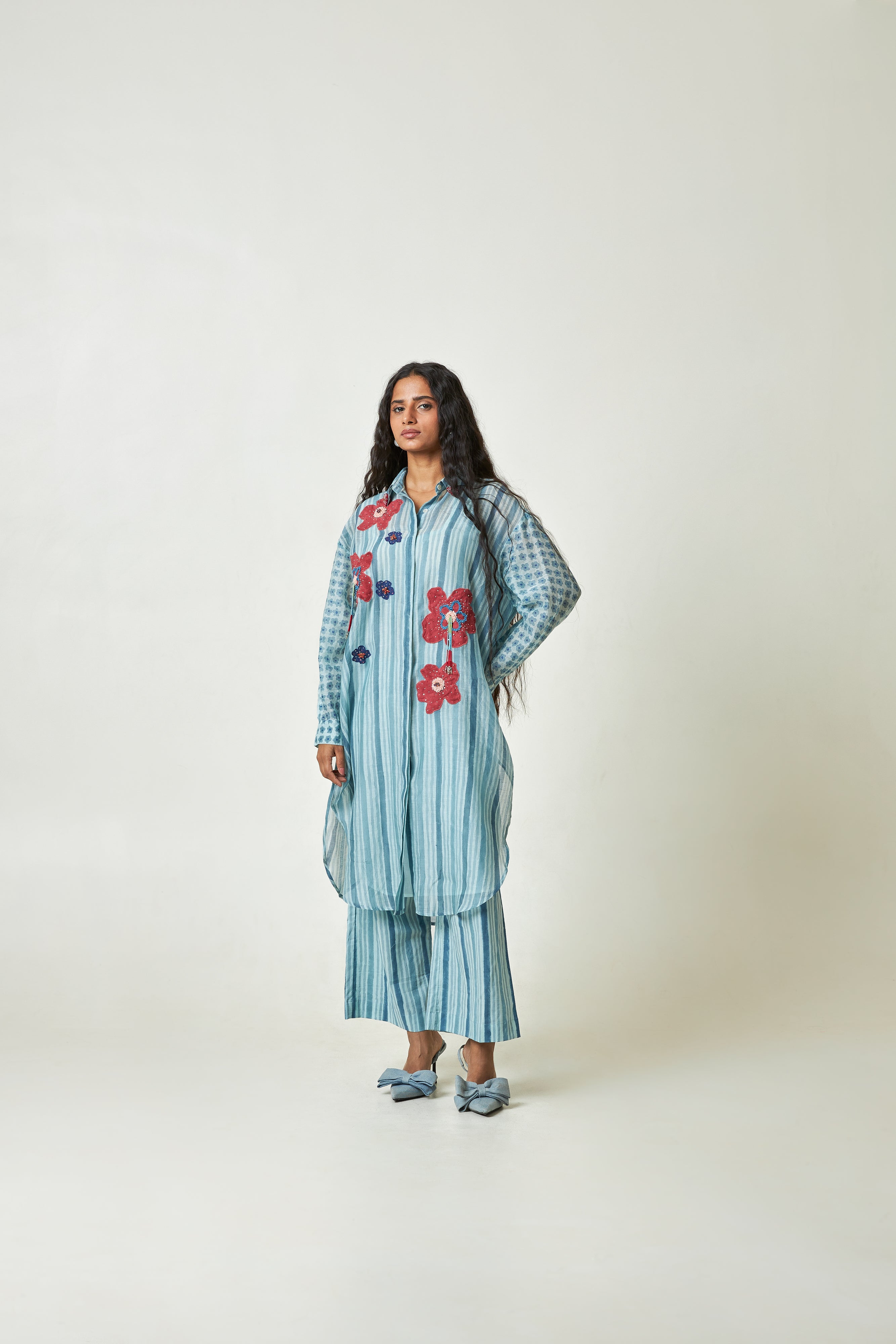 Ocean Bloom Block Printed Co-ord Set