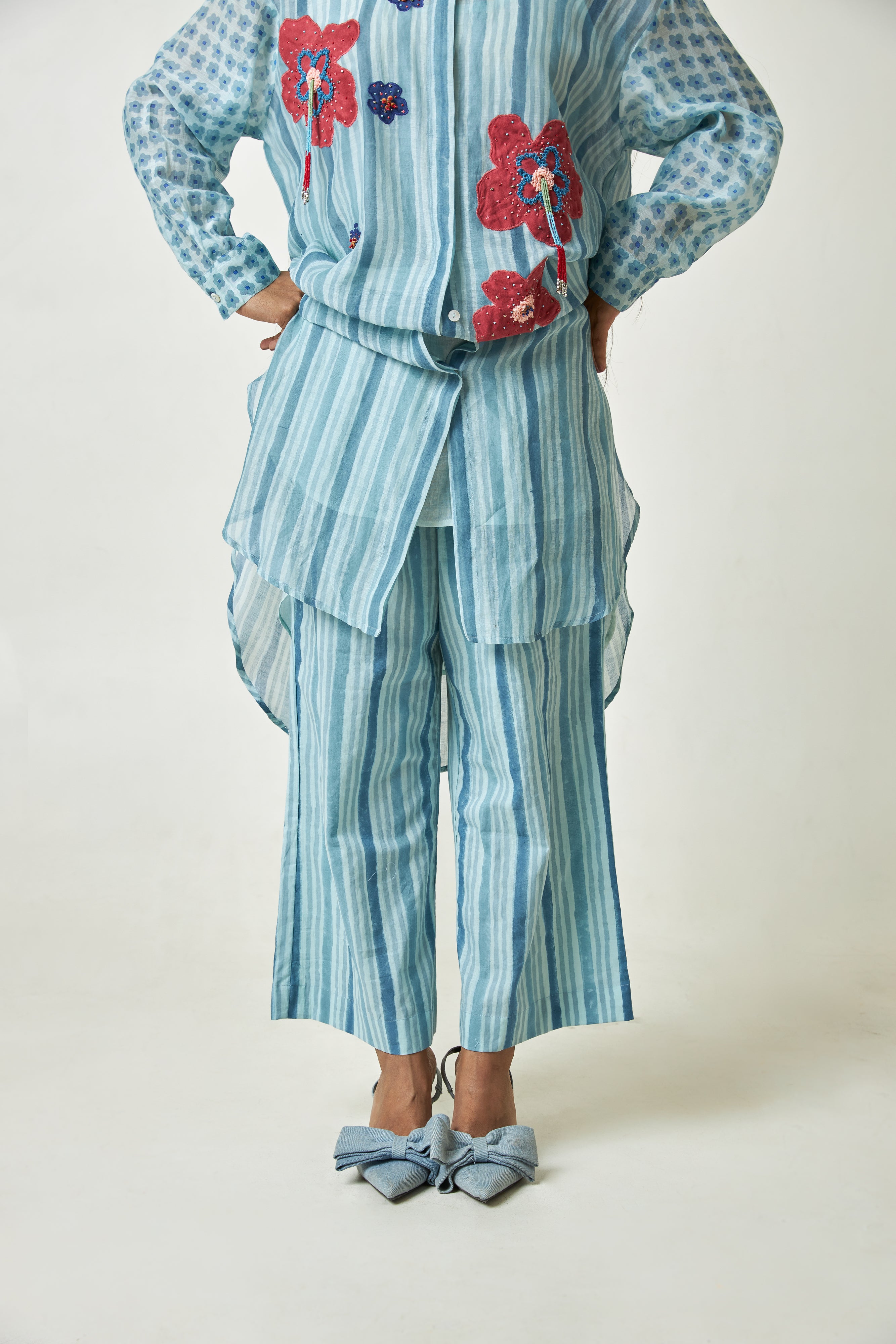 Ocean Bloom Block Printed Co-ord Set