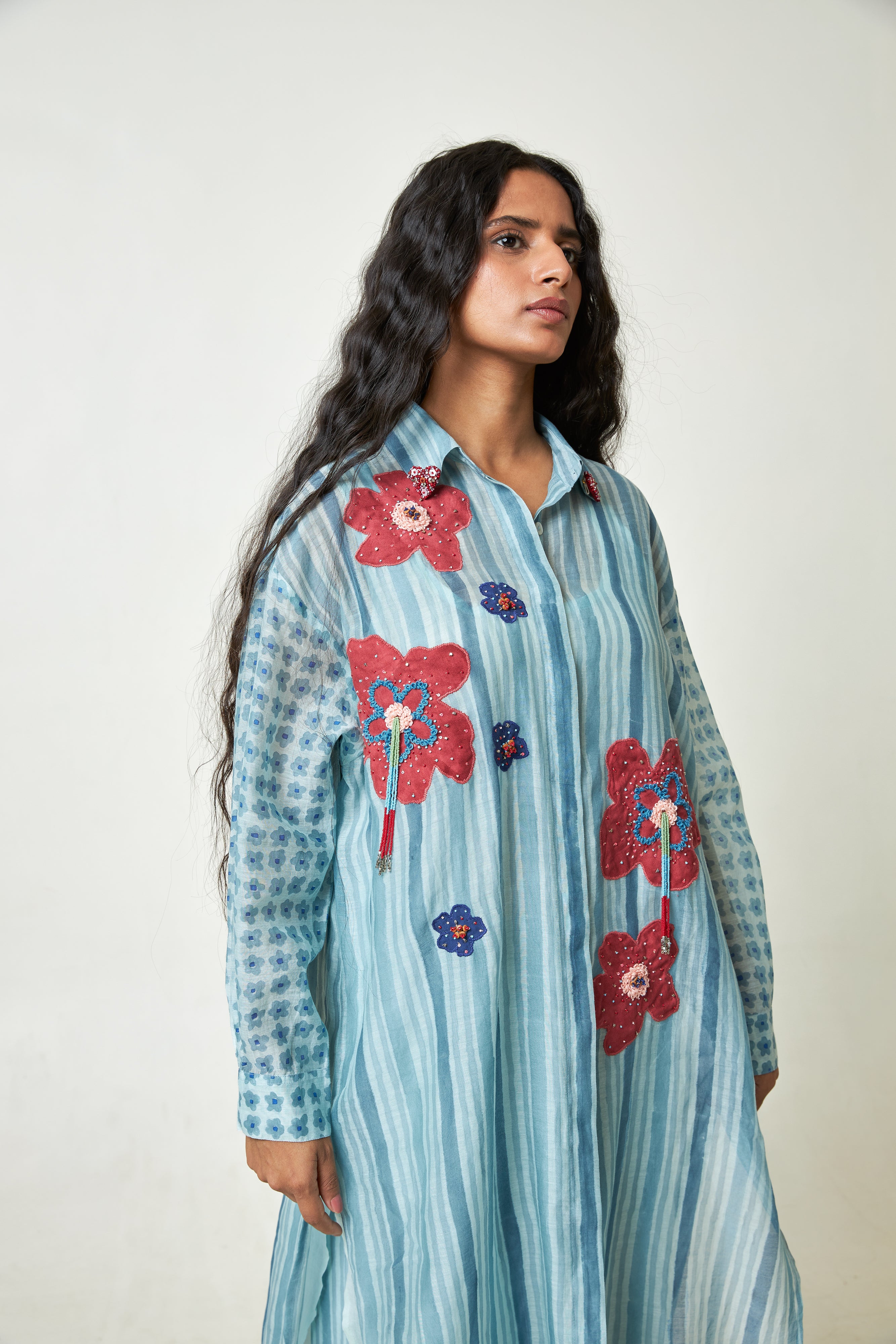 Ocean Bloom Block Printed Co-ord Set