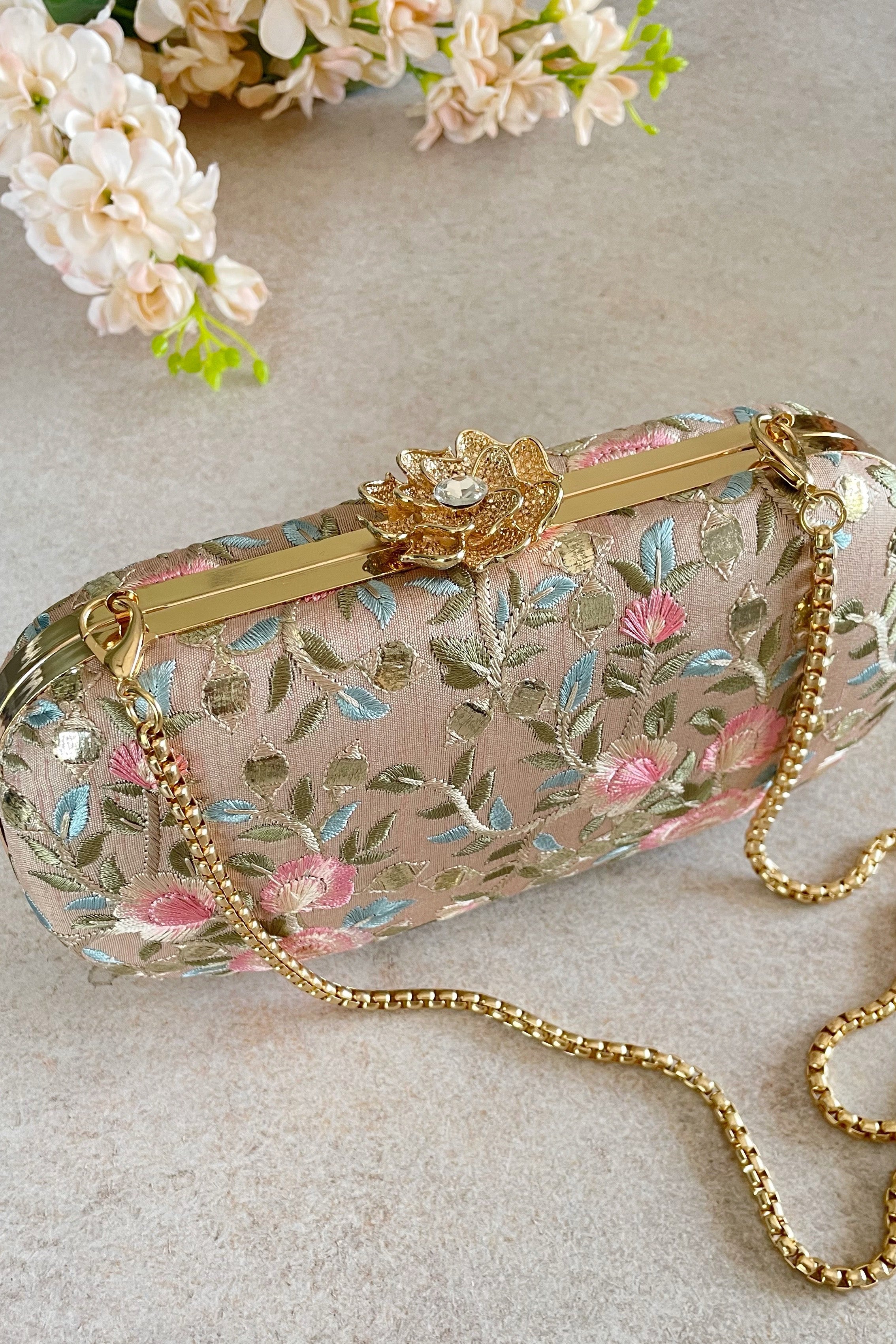 Peony Capsule Clutch