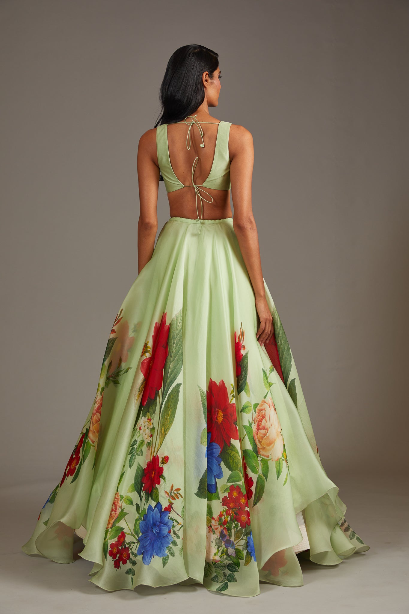 Mint Green Organza Lehenga Set
