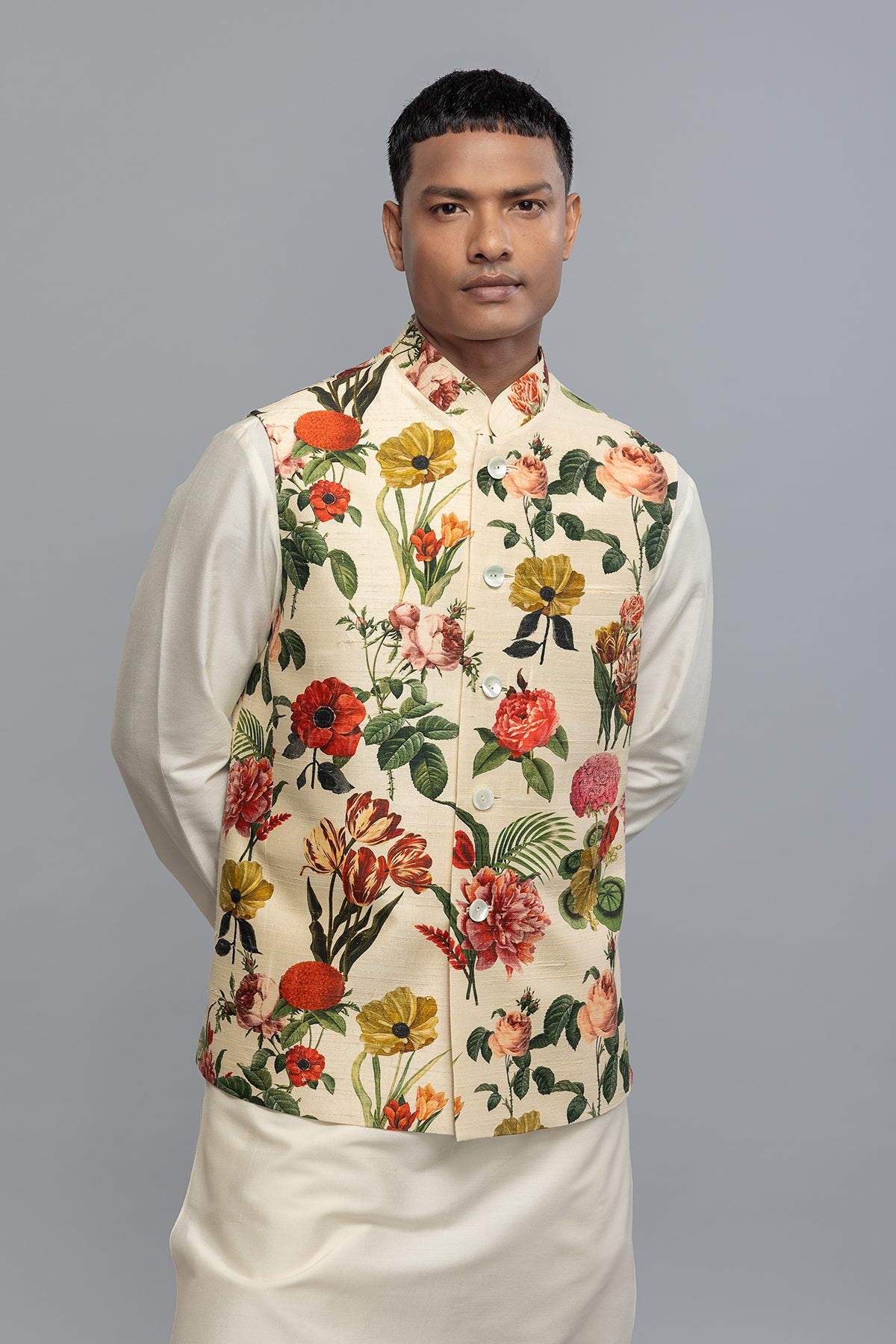 Men's Floral Printed Bundi