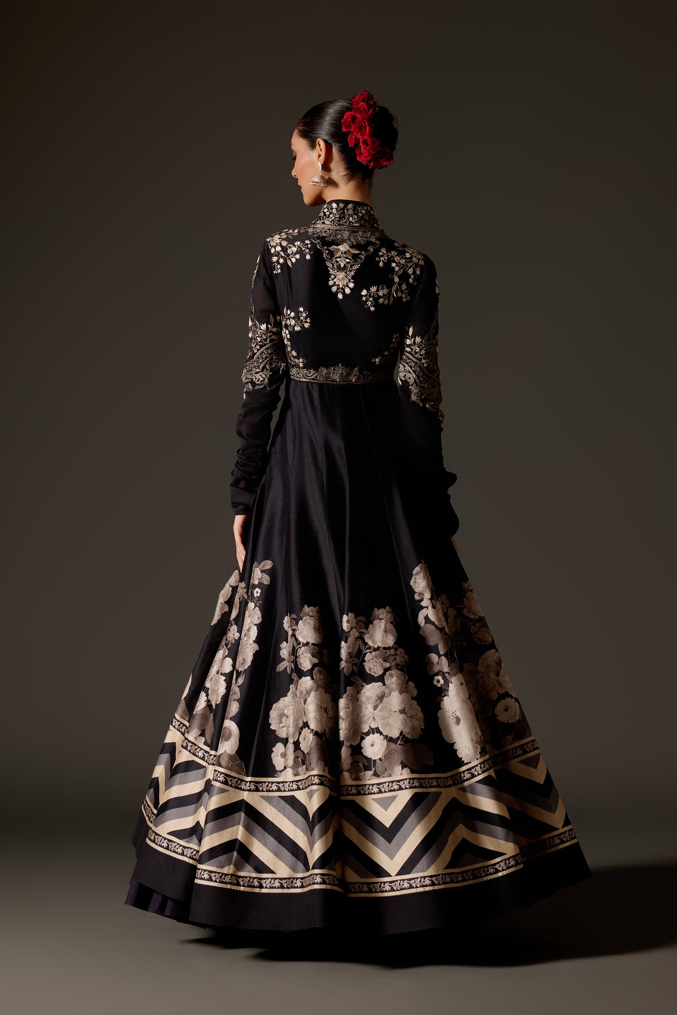 Digital Print Chanderi Anarkali Set
