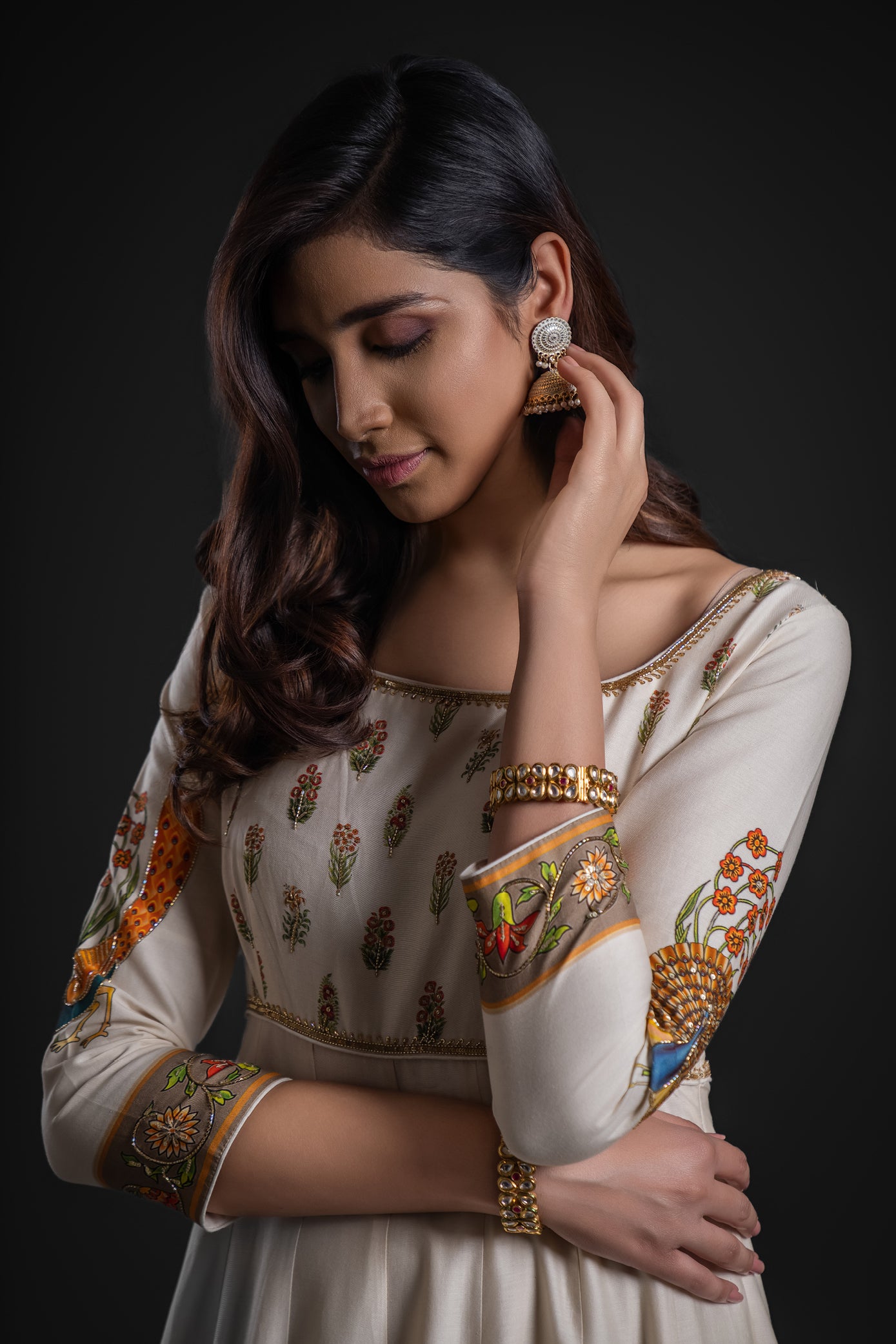 Ivory Anarkali Set