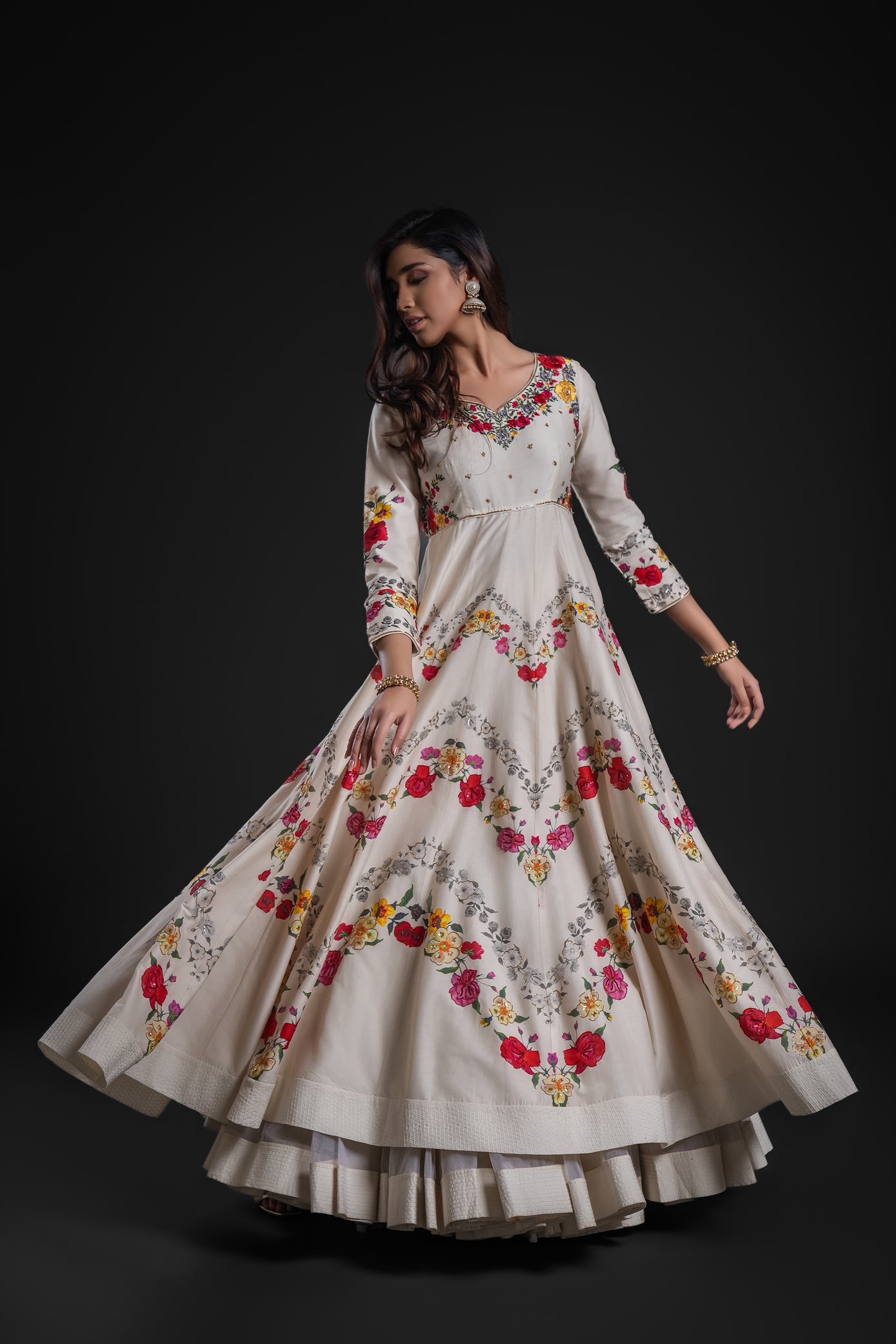 Ivory Anarkali Set