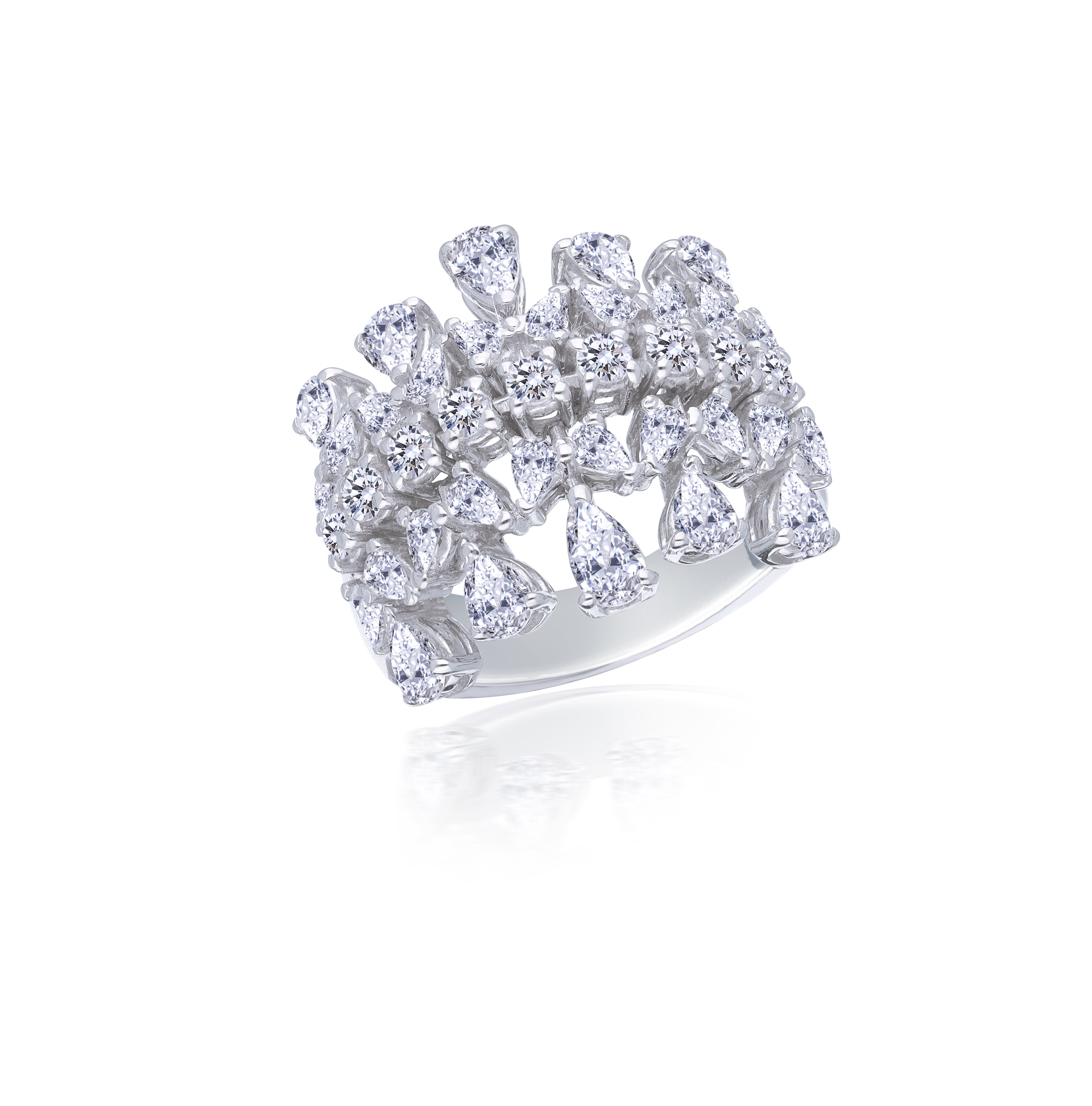 Bridal Ring In White Swarovski Zirconia Stones