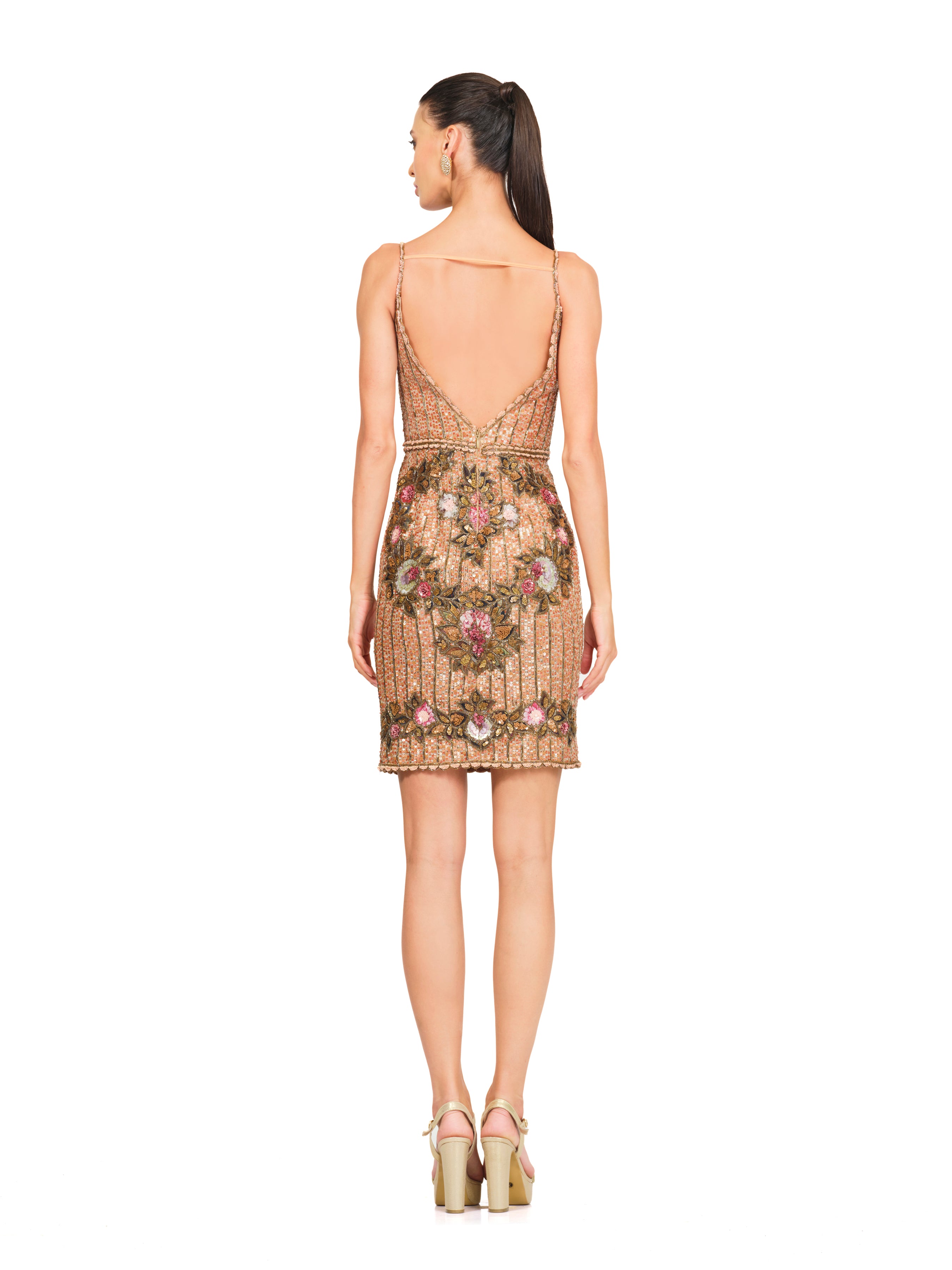 Hand Embroidered Floral Fitted Dress
