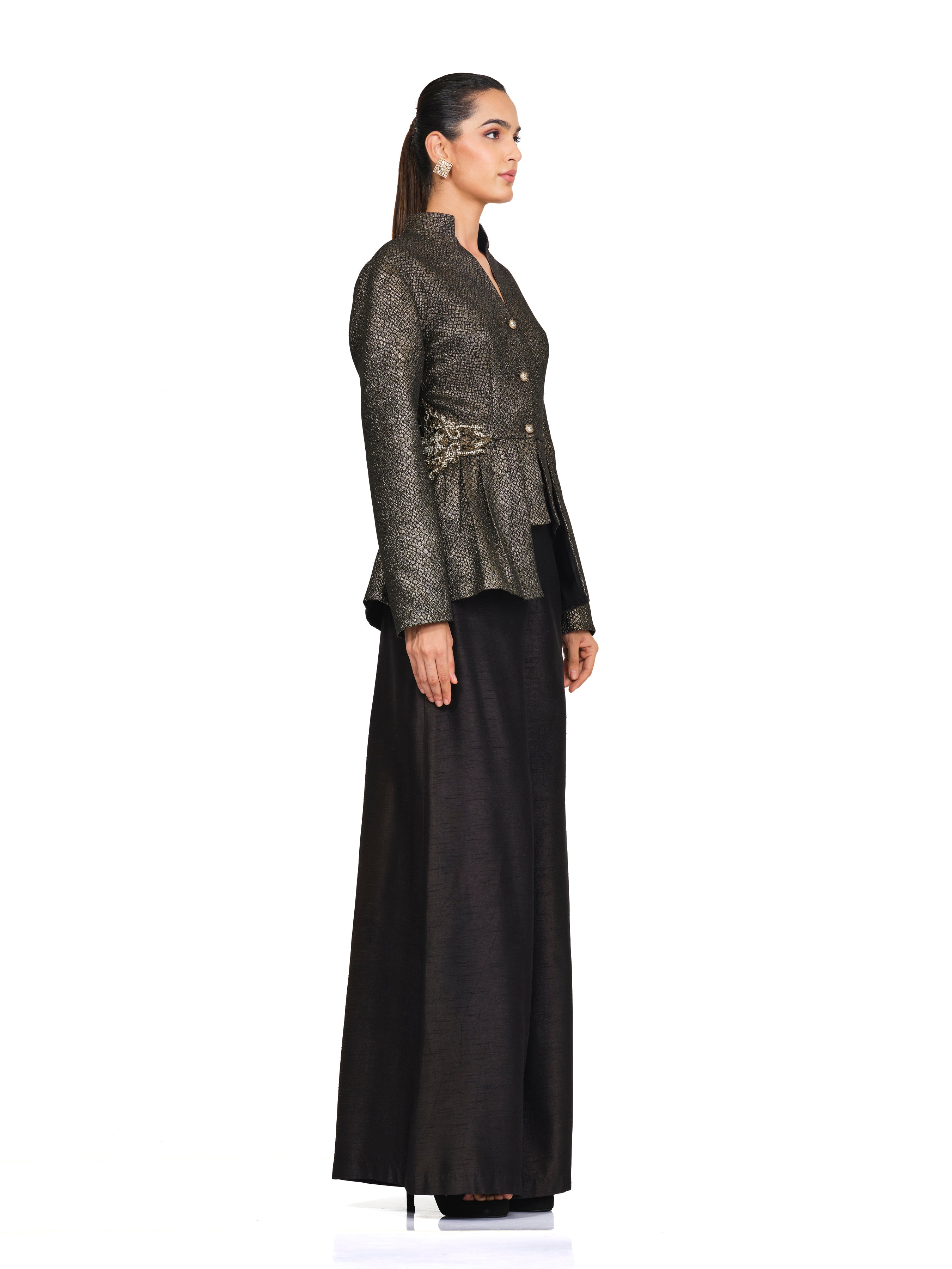 Brocade Jacket with Silk Trousers